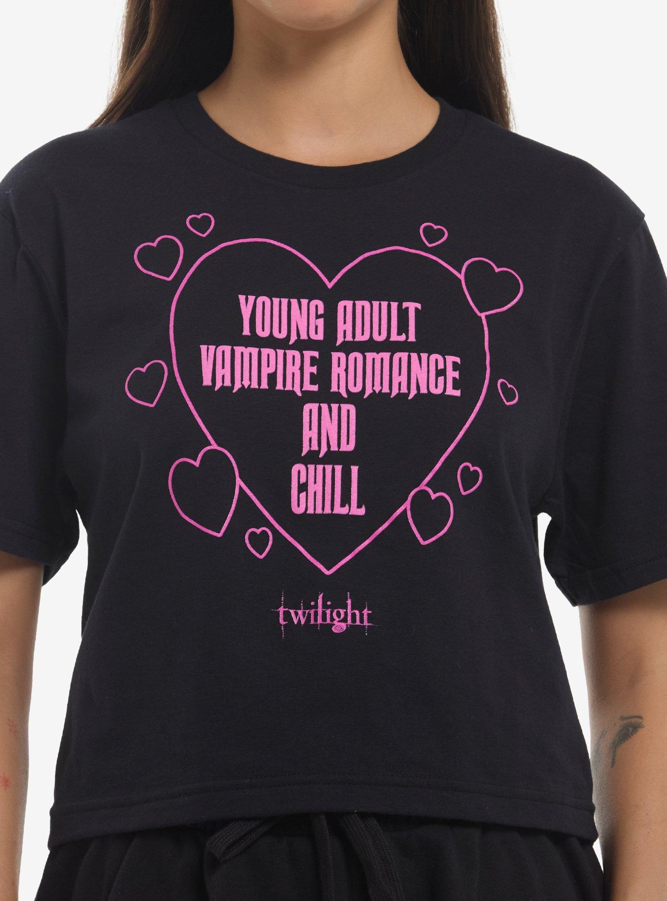 The Twilight Saga Vampire Romance & Chill Girls Crop T-Shirt, , hi-res