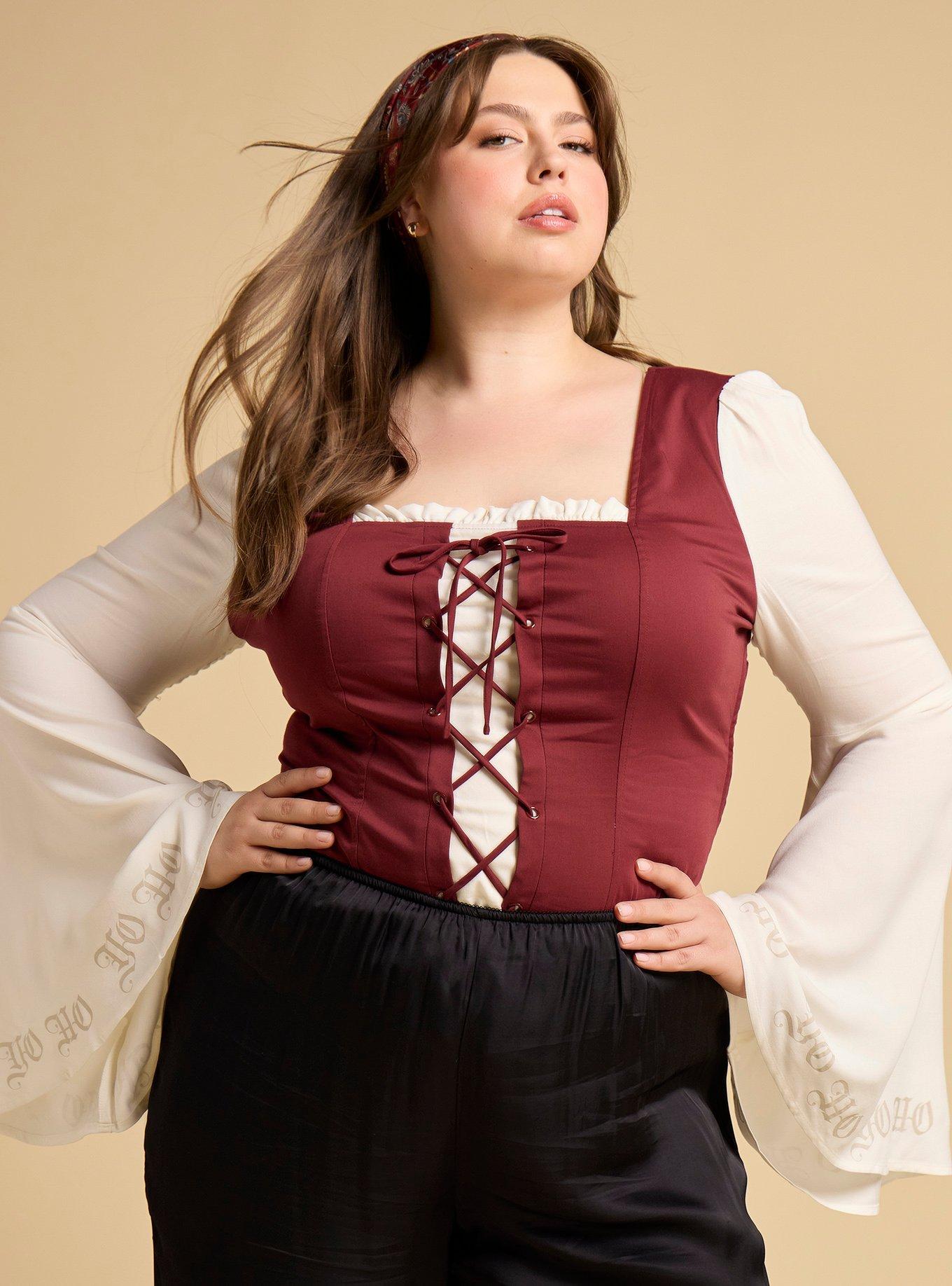 Her Universe Disney The Pirates of The Caribbean Long Sleeve Plus Size Corset Top Her Universe Exclusive, , hi-res