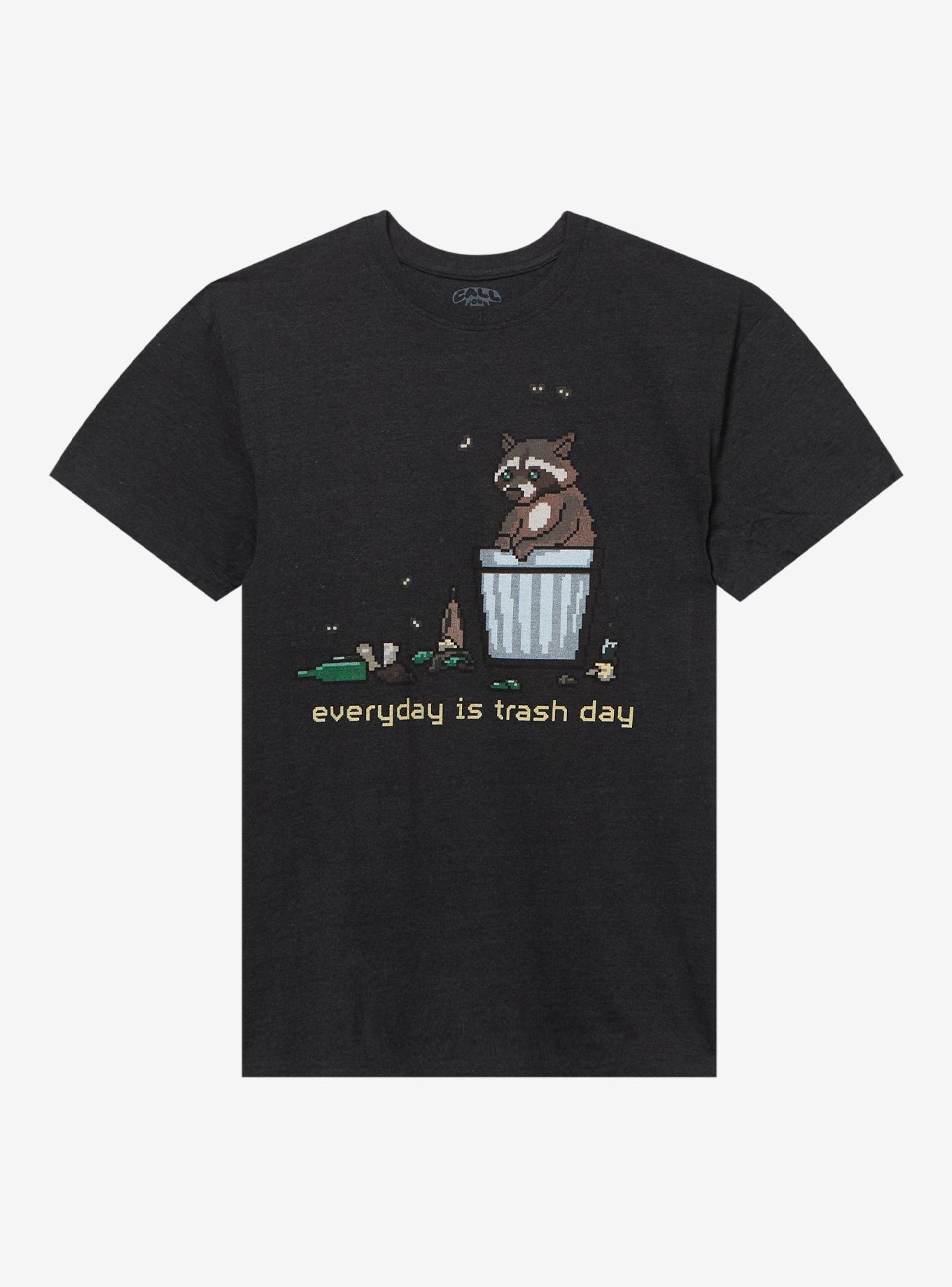 Trash Day Raccoon Pixel T-Shirt By Call Your Mother, , hi-res