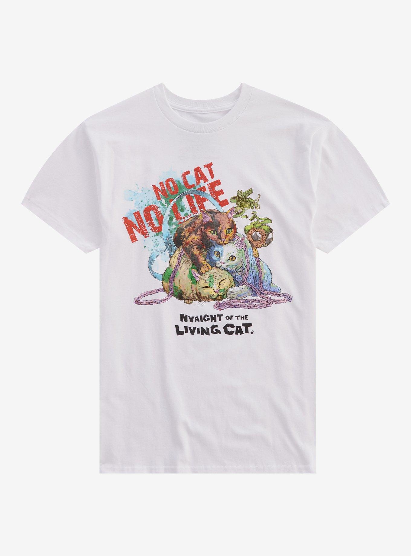 Nyaight Of The Living Cat No Cat No Life T-Shirt, , hi-res