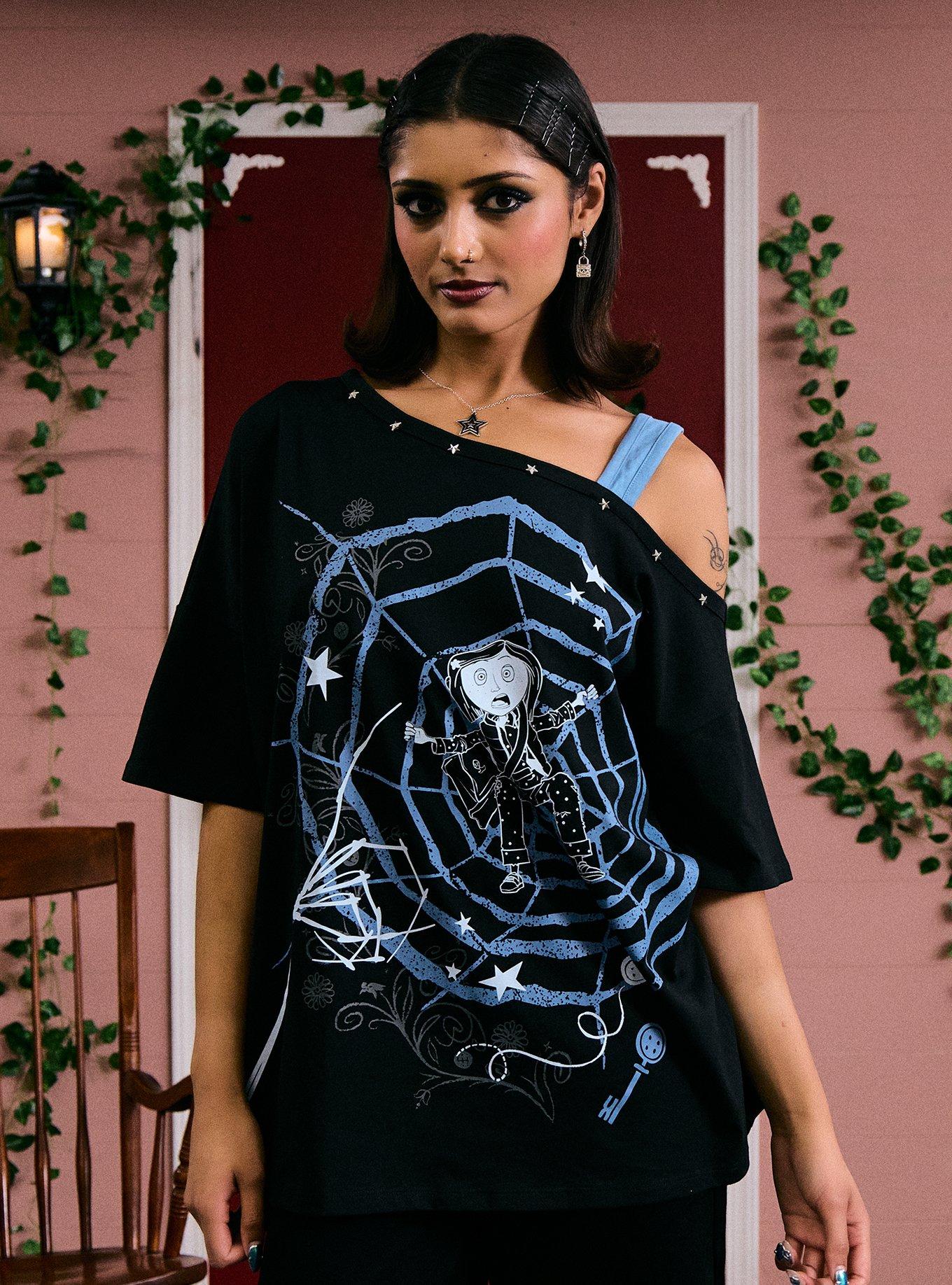 Coraline Spiderweb Off-Shoulder T-Shirt, , hi-res