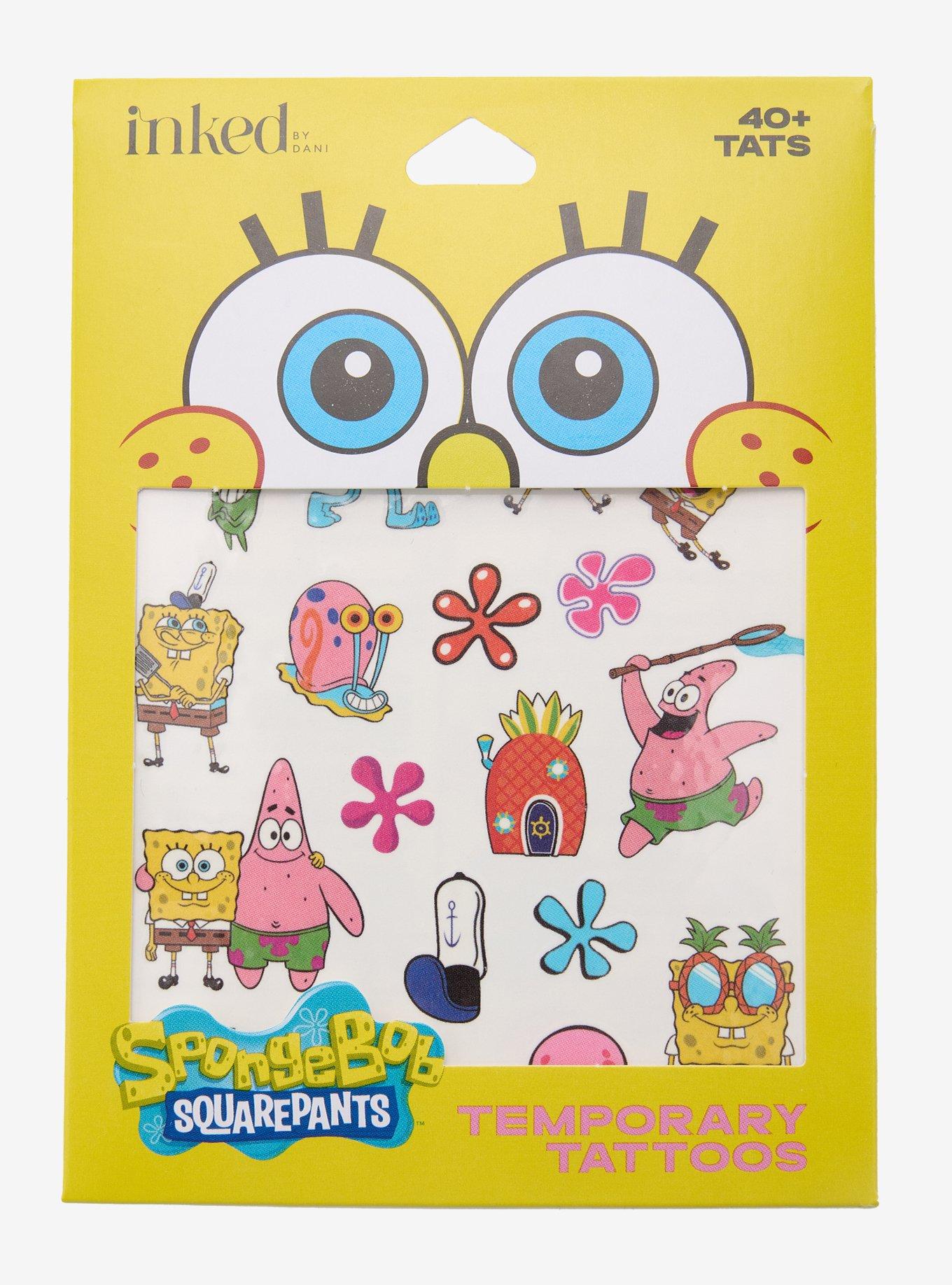 INKED By Dani SpongeBob SquarePants Friends Temporary Tattoo Set