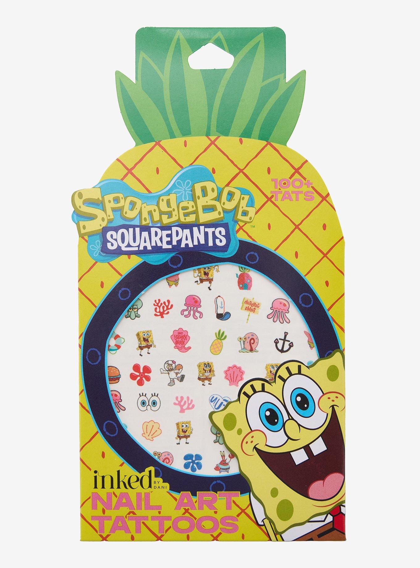 INKED By Dani SpongeBob SquarePants Nail Art Tattoo Set, , hi-res
