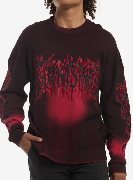 Black & Red Wash Tarnished Sweater | Hot Topic