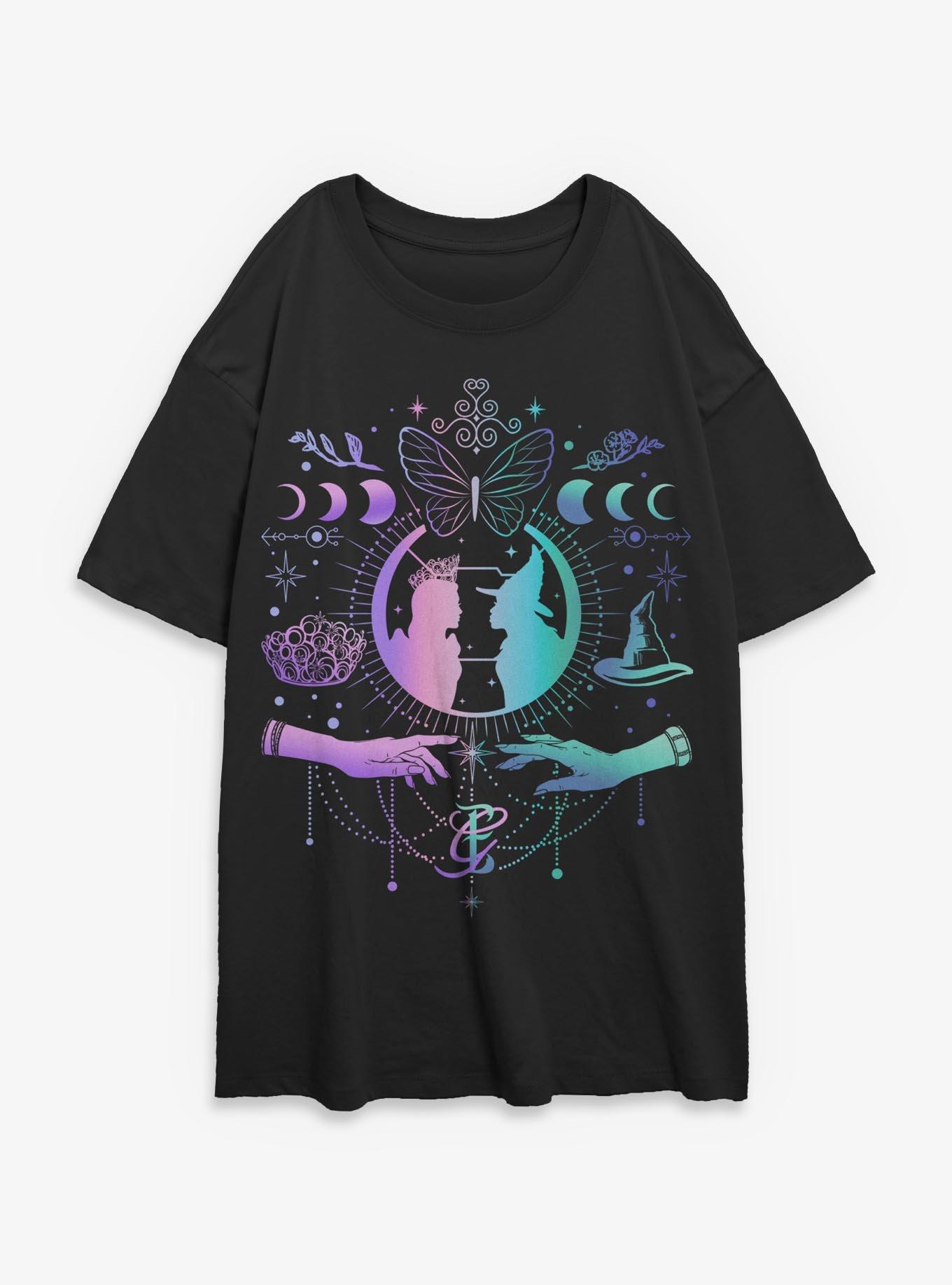 Wicked: For Good Glinda & Elphaba Moon & Stars Girls Oversized T-Shirt Hot Topic Exclusive, , hi-res