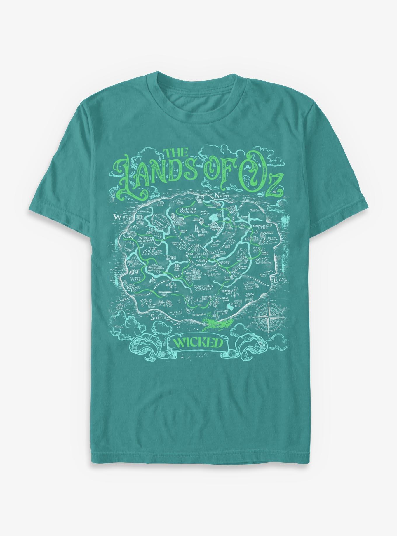 COMFORTCOLORS Wicked: For Good The Lands Of Oz Map Garment Dye T-Shirt Hot Topic Exclusive