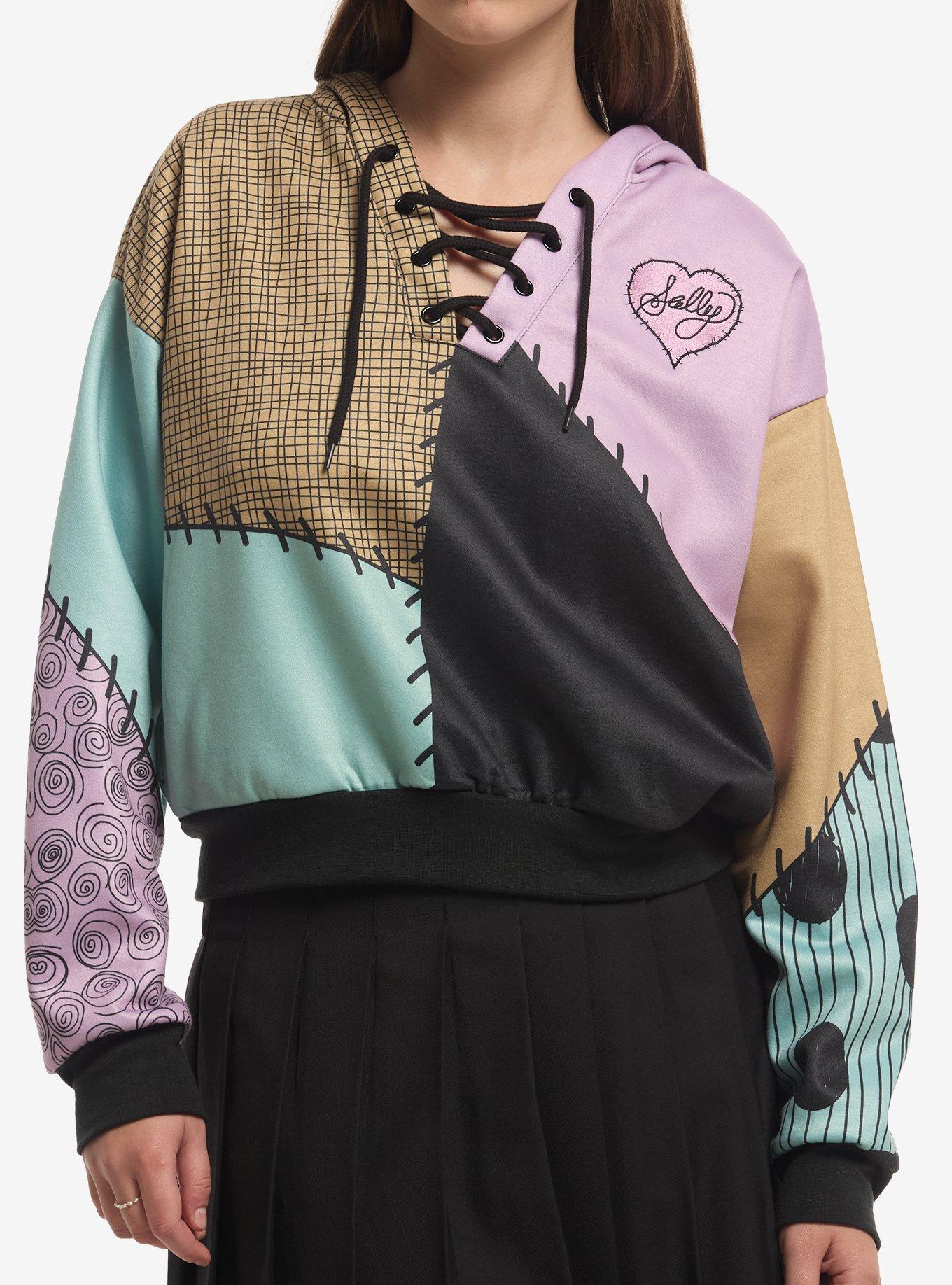 Her Universe Disney The Nightmare Before Christmas Sally Patches Cropped Hoodie Her Universe Exclusive, , hi-res