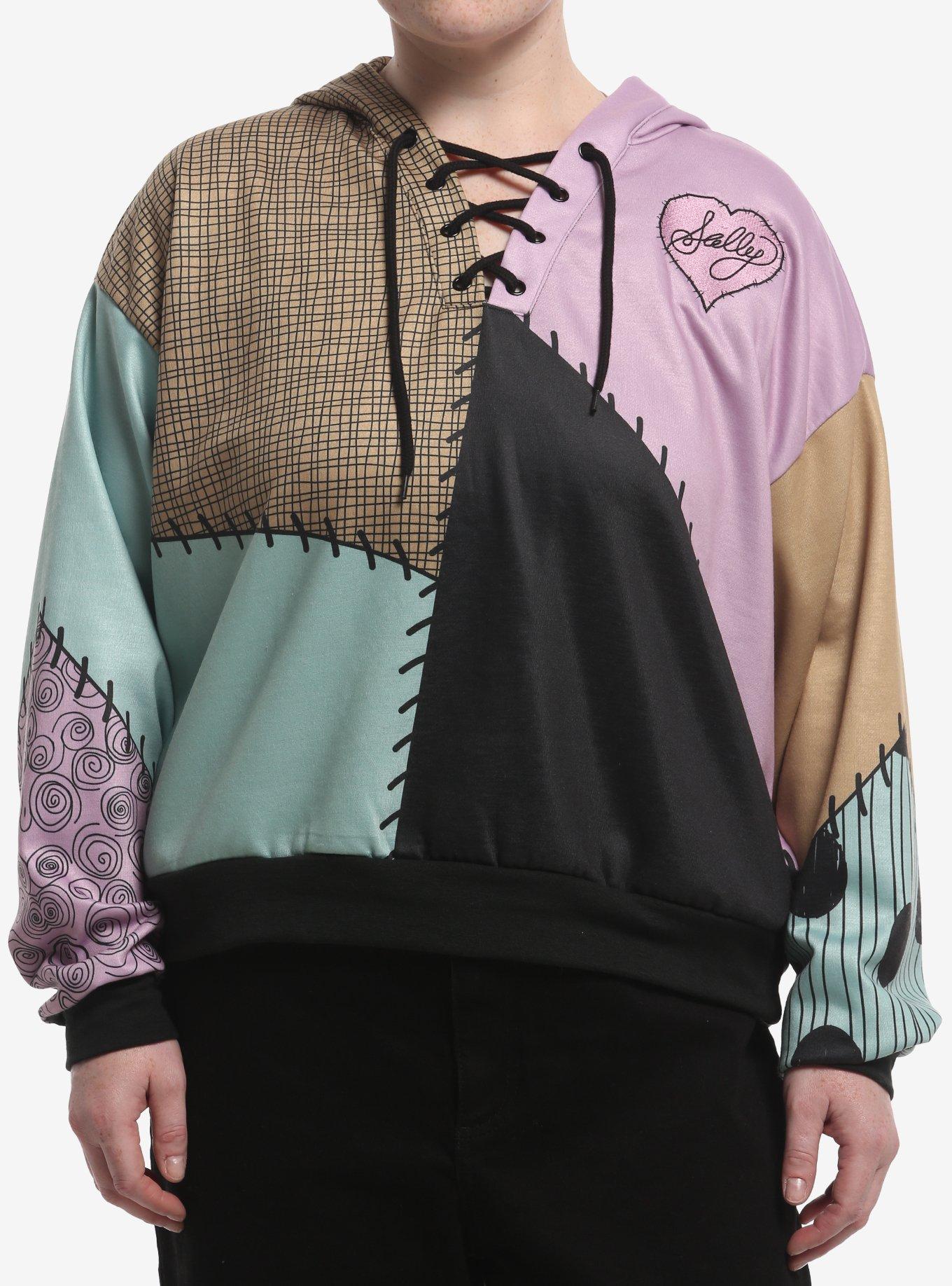 Her Universe Disney The Nightmare Before Christmas Sally Patches Plus Size Cropped Hoodie Her Universe Exclusive, , hi-res