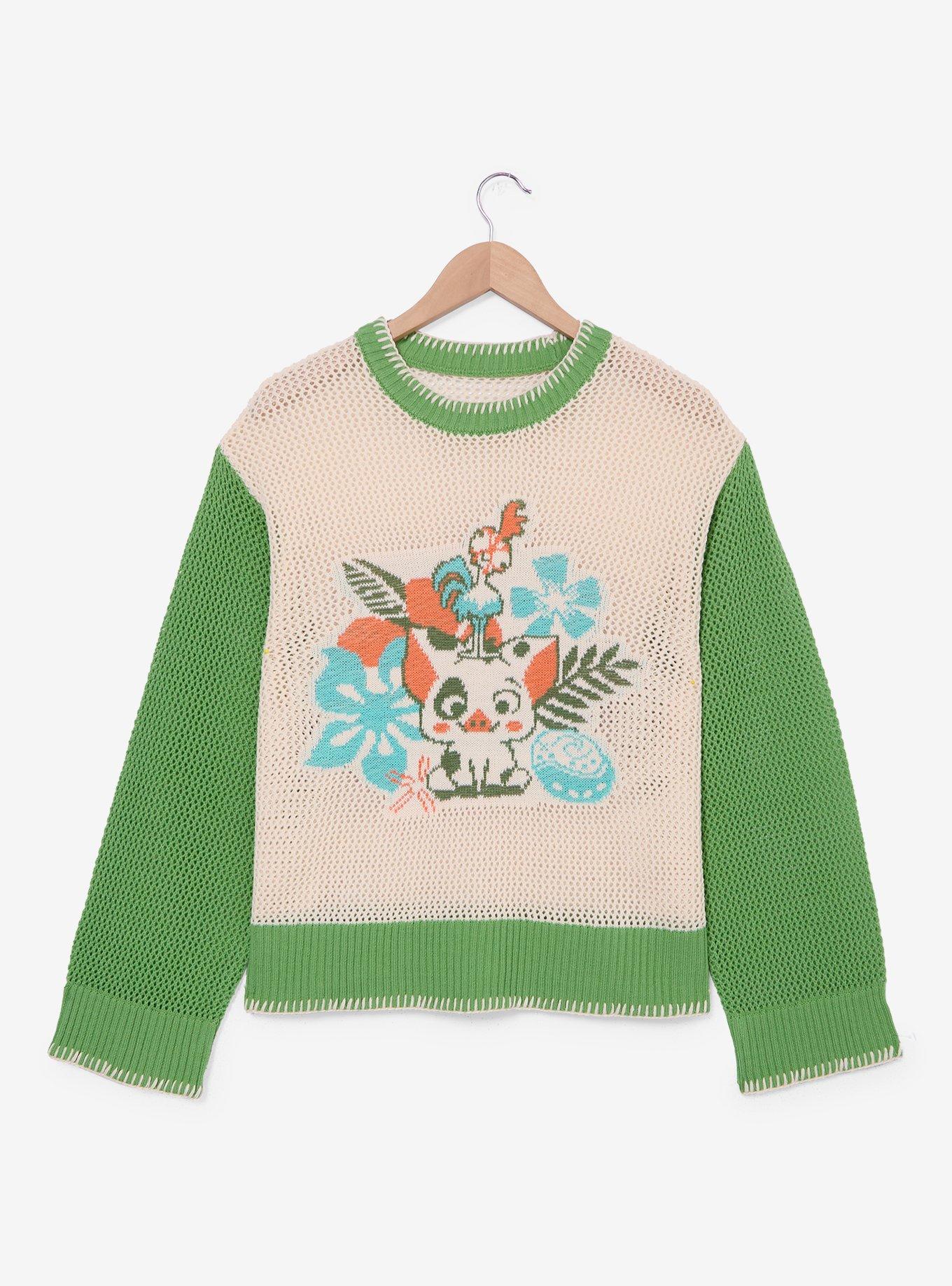 Disney Moana Pua & Hei Hei Women's Open Knit Sweater &mdash; BoxLunch Exclusive, , hi-res