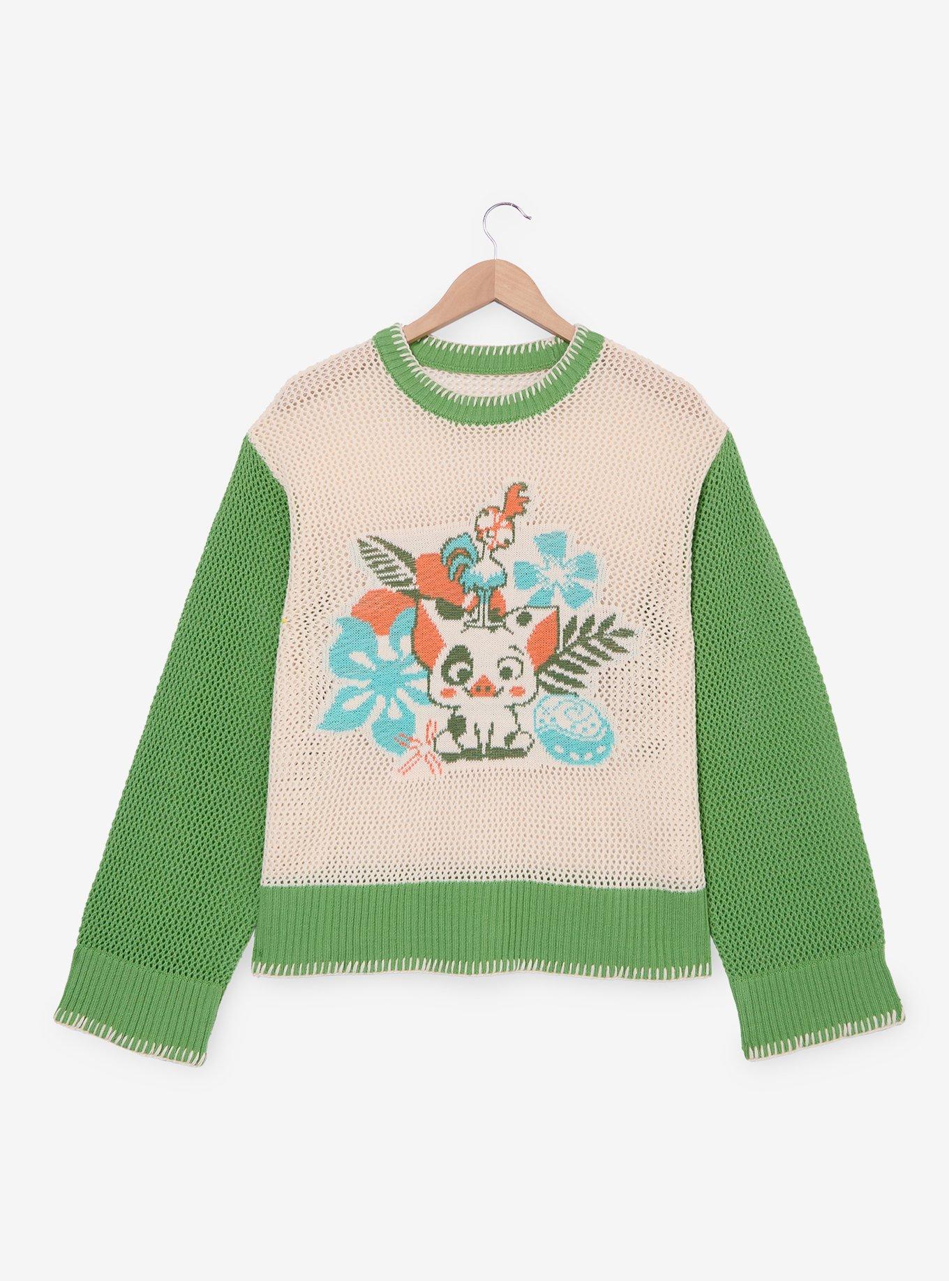 Disney Moana Pua & Hei Hei Women's Plus Size Open Knit Sweater &mdash; BoxLunch Exclusive, , hi-res