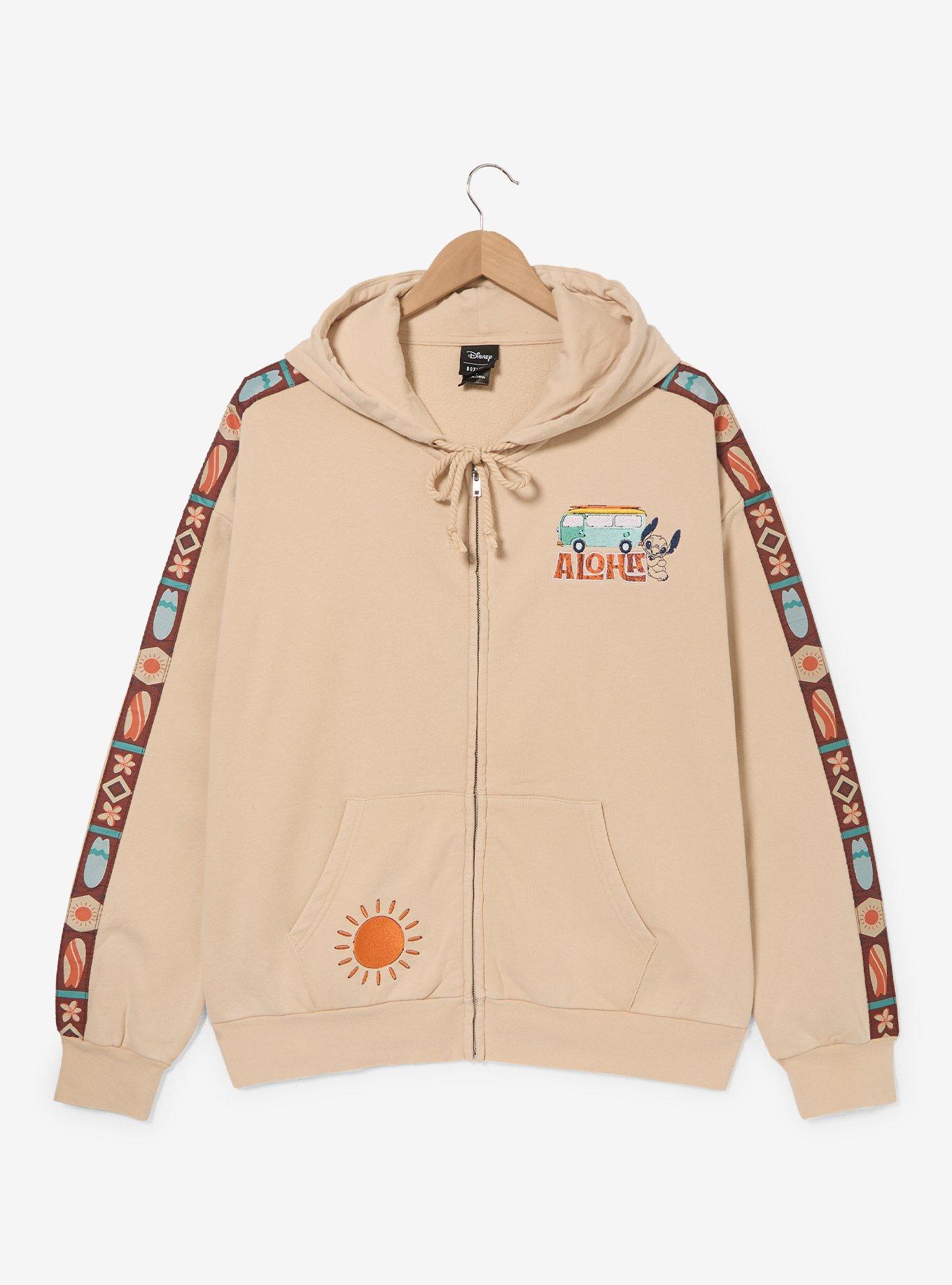 Disney Lilo & Stitch Tonal Travel Icons Zippered Hoodie - BoxLunch Exclusive, , hi-res