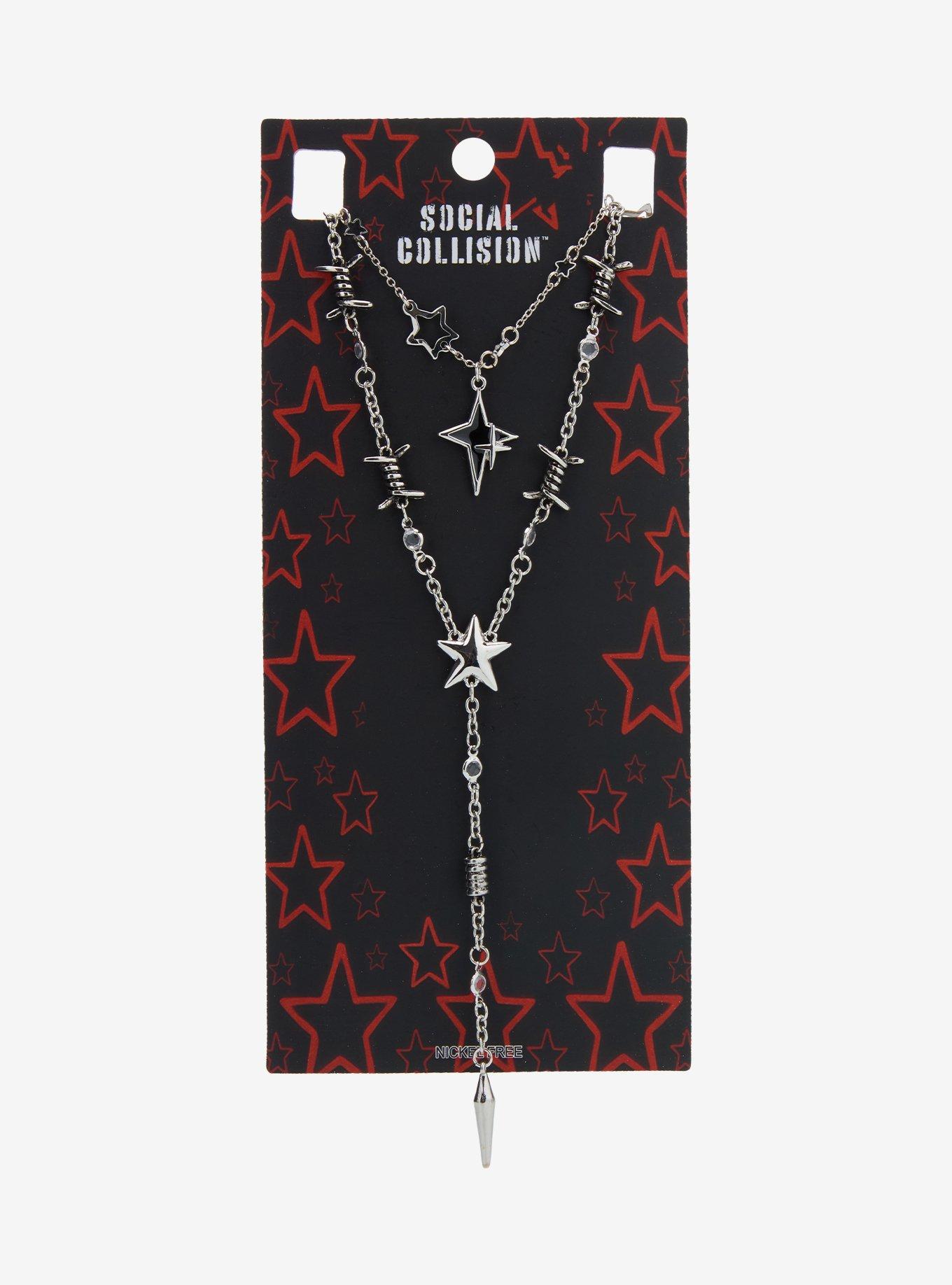 Social Collision Star Barbed Wire Necklace Set, , hi-res