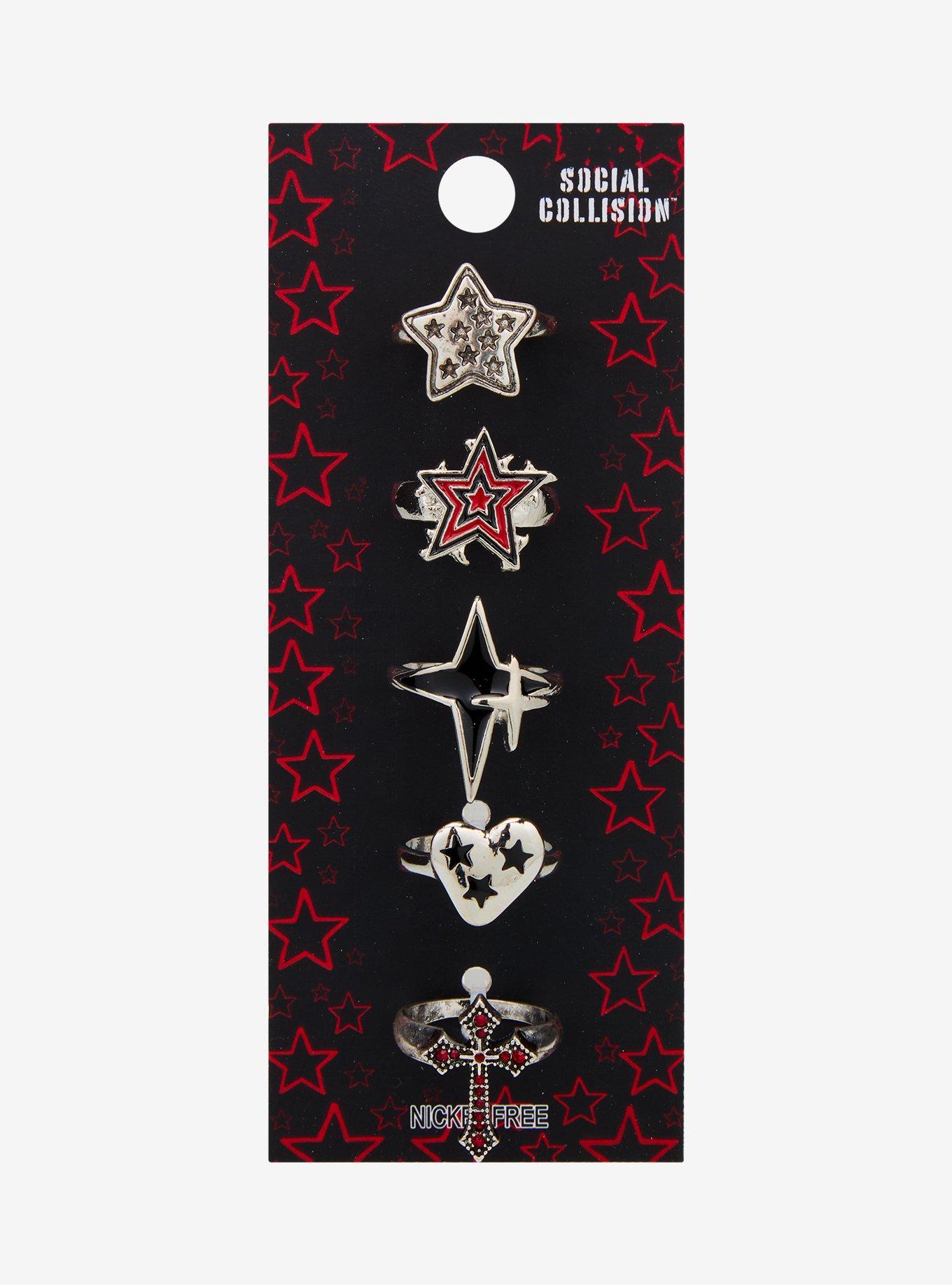 Social Collision Star Cluster Cross Ring Set, , hi-res