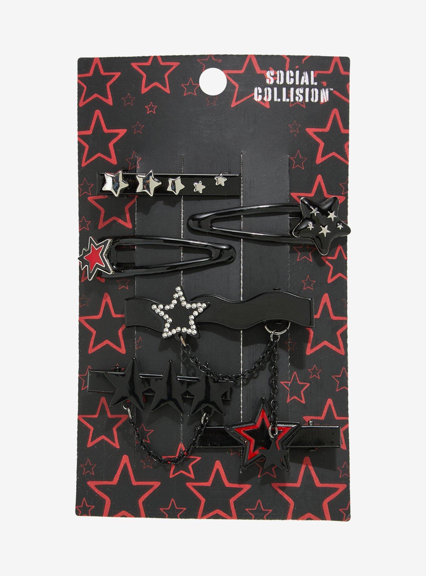 Social Collision Punk Star Hair Clip Set, , hi-res
