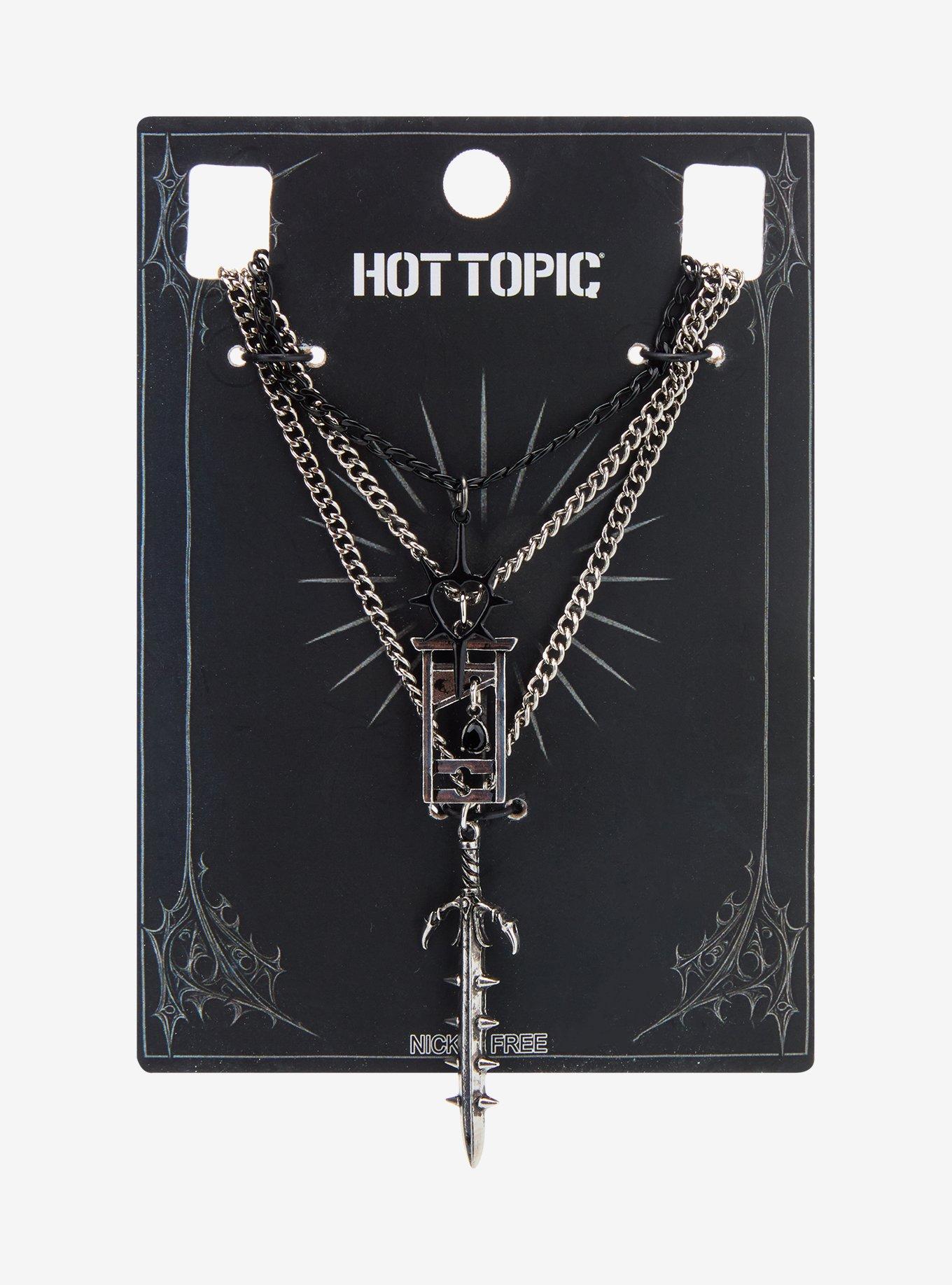 Medieval Heart Dagger Necklace Set, , hi-res