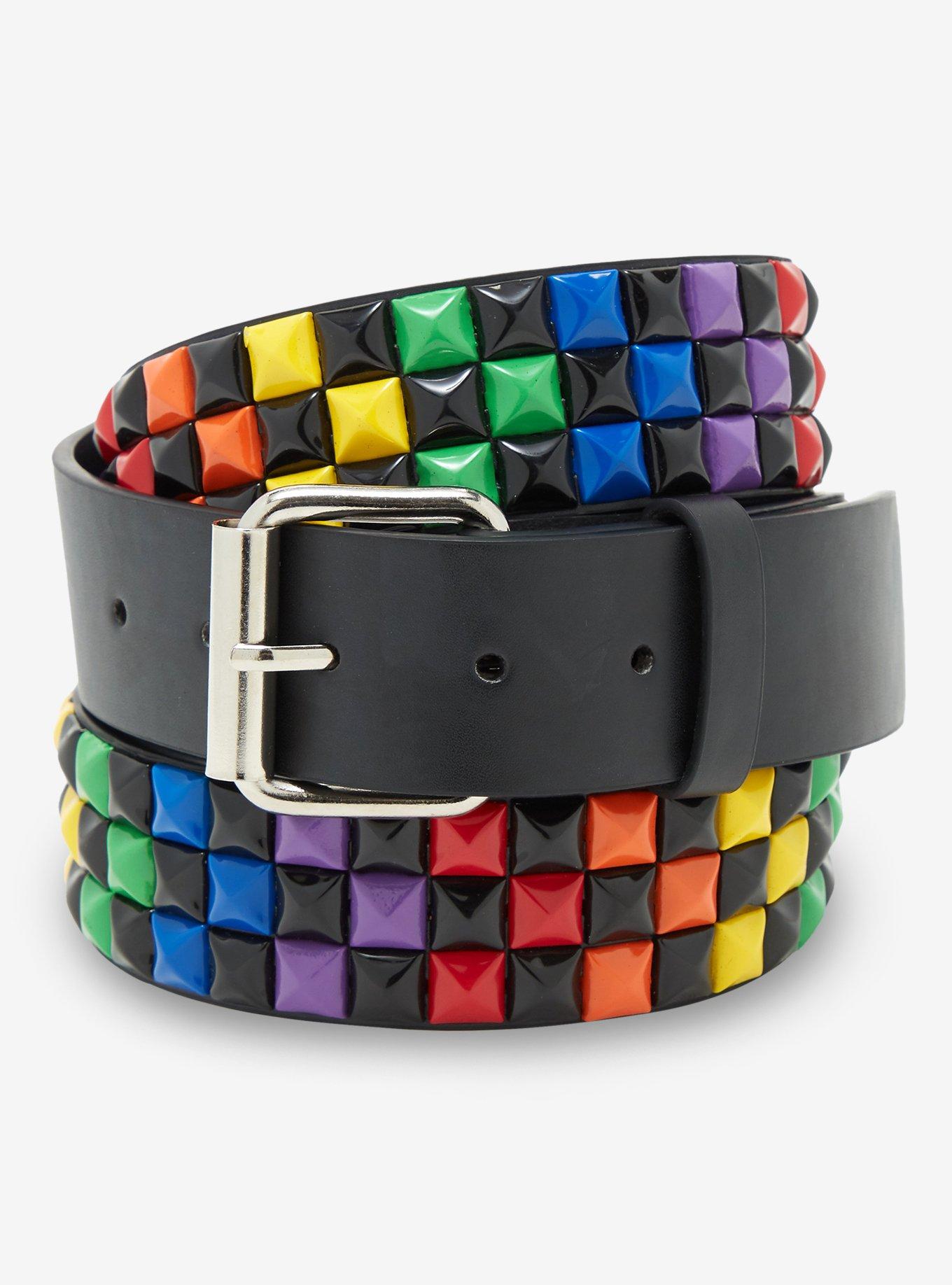 Rainbow Pyramid Stud Belt