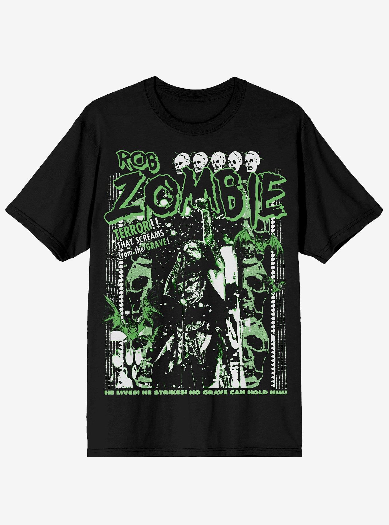 Rob Zombie Green Skull T-Shirt, , hi-res