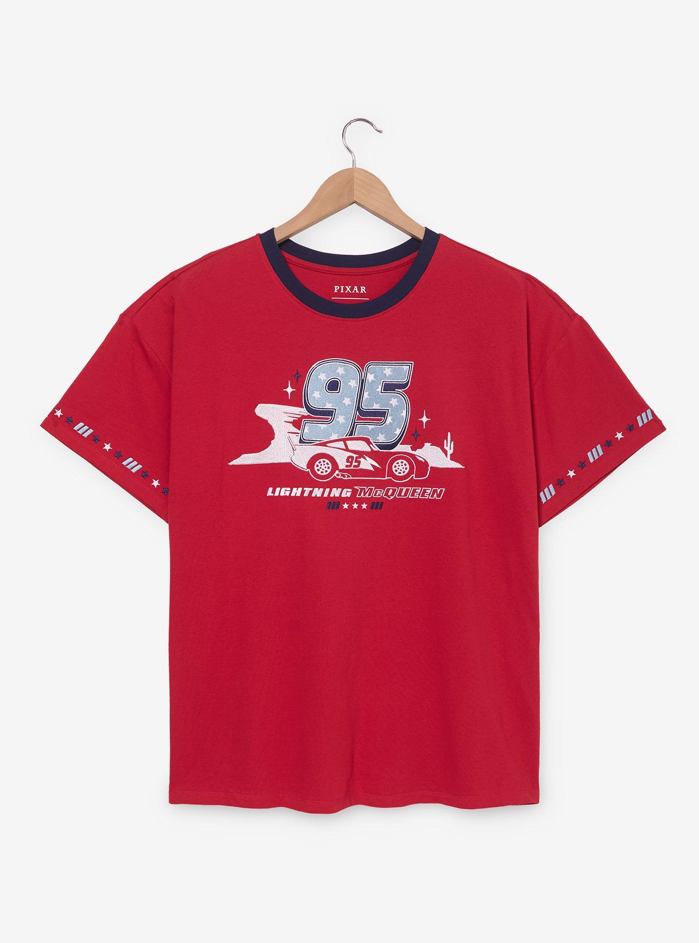 Disney Pixar Cars Lightning McQueen Americana Fireworks Women's Plus Size T-Shirt &mdash; BoxLunch Exclusive, , hi-res