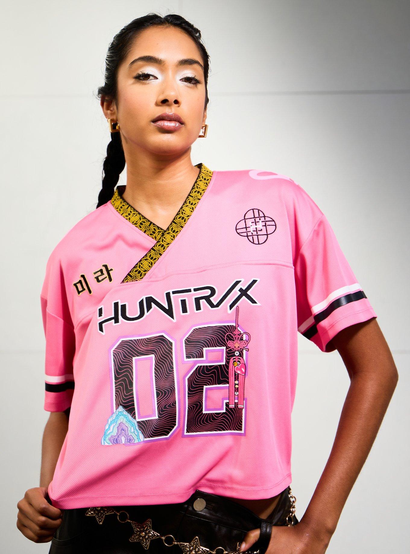 KPop Demon Hunters Mira Women's Plus Size Cropped Football Jersey - BoxLunch Exclusive, , hi-res