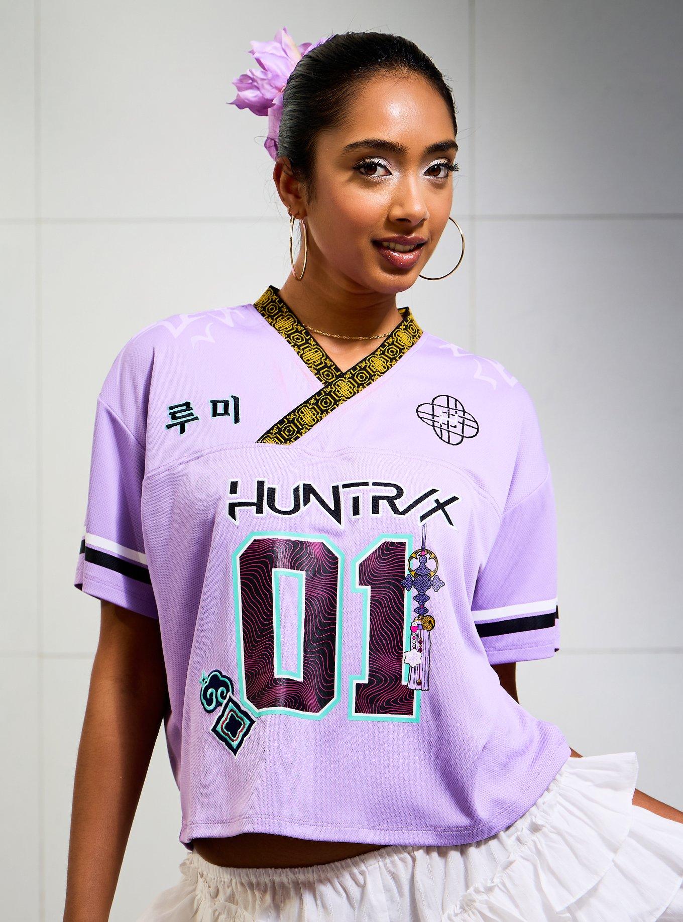 KPop Demon Hunters Rumi Women's Cropped Football Jersey &mdash; BoxLunch Exclusive, , hi-res