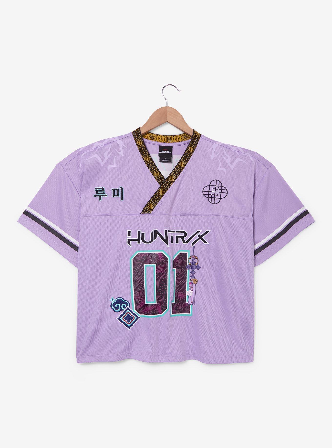KPop Demon Hunters Rumi Women's Plus Size Cropped Football Jersey &mdash; BoxLunch Exclusive, , hi-res
