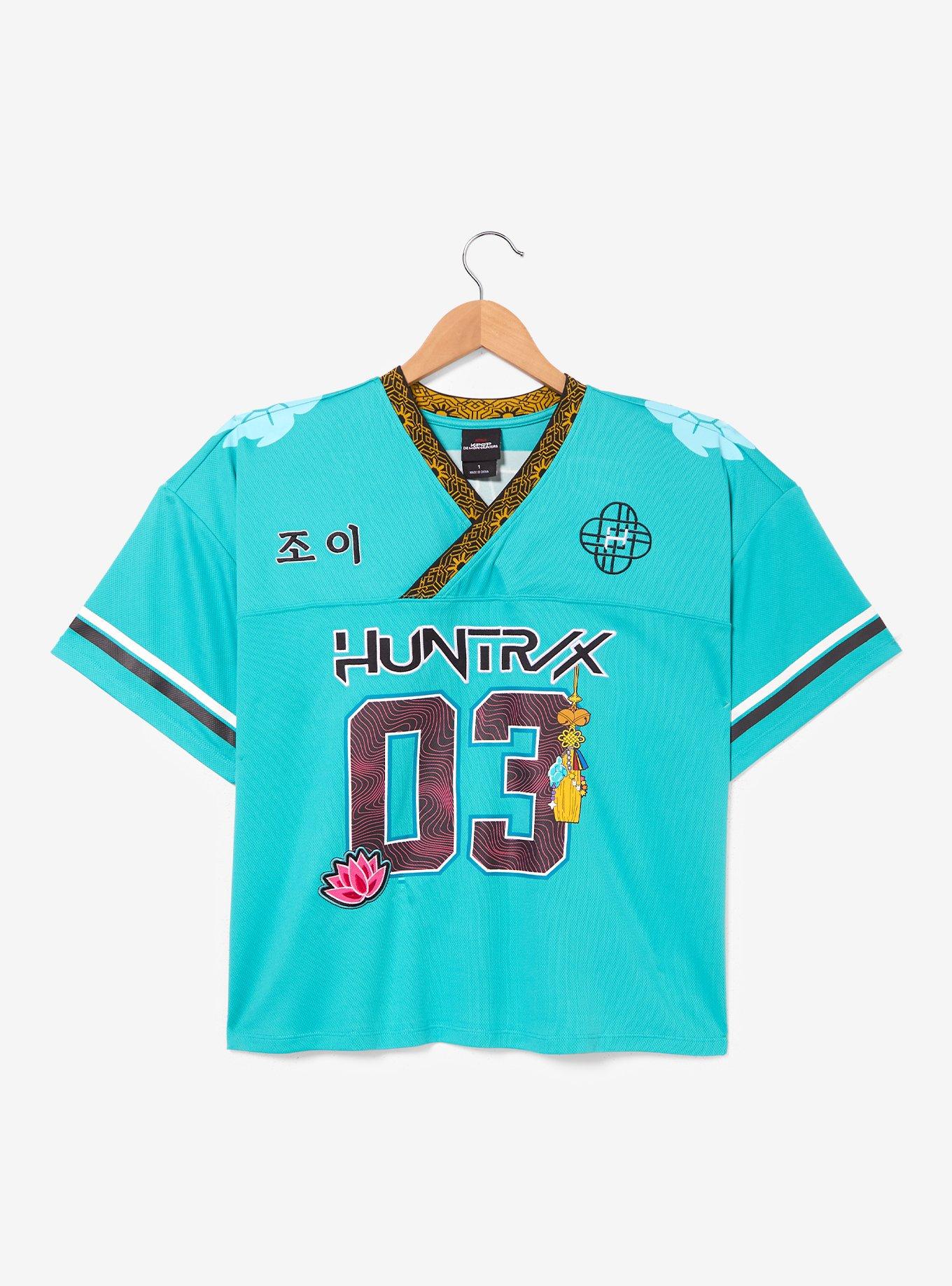 KPop Demon Hunters Zoey Women's Plus Size Cropped Football Jersey - BoxLunch Exclusive, , hi-res