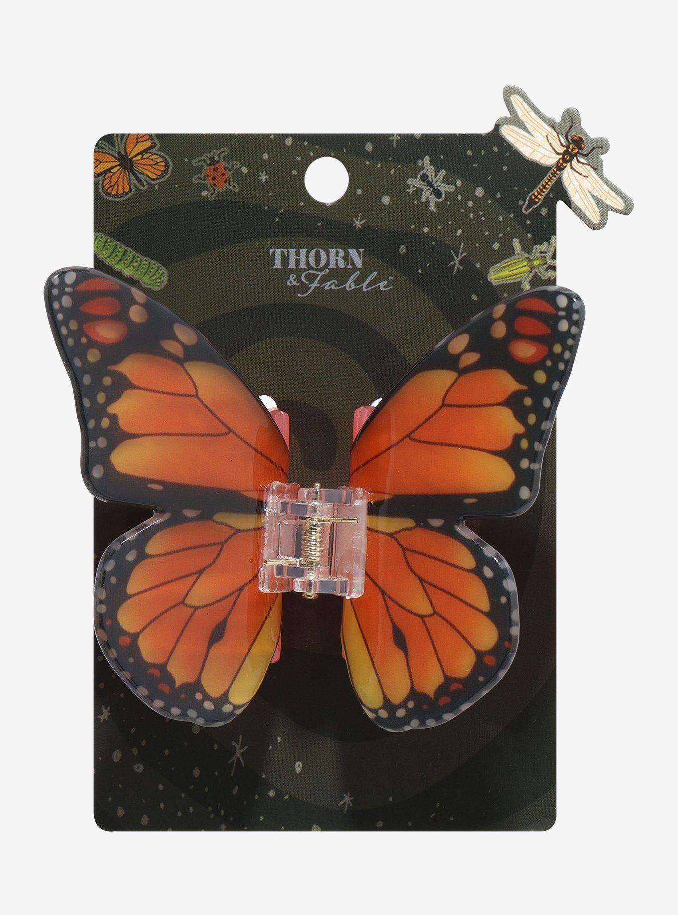 Thorn & Fable Monarch Butterfly Claw Hair Clip, , hi-res
