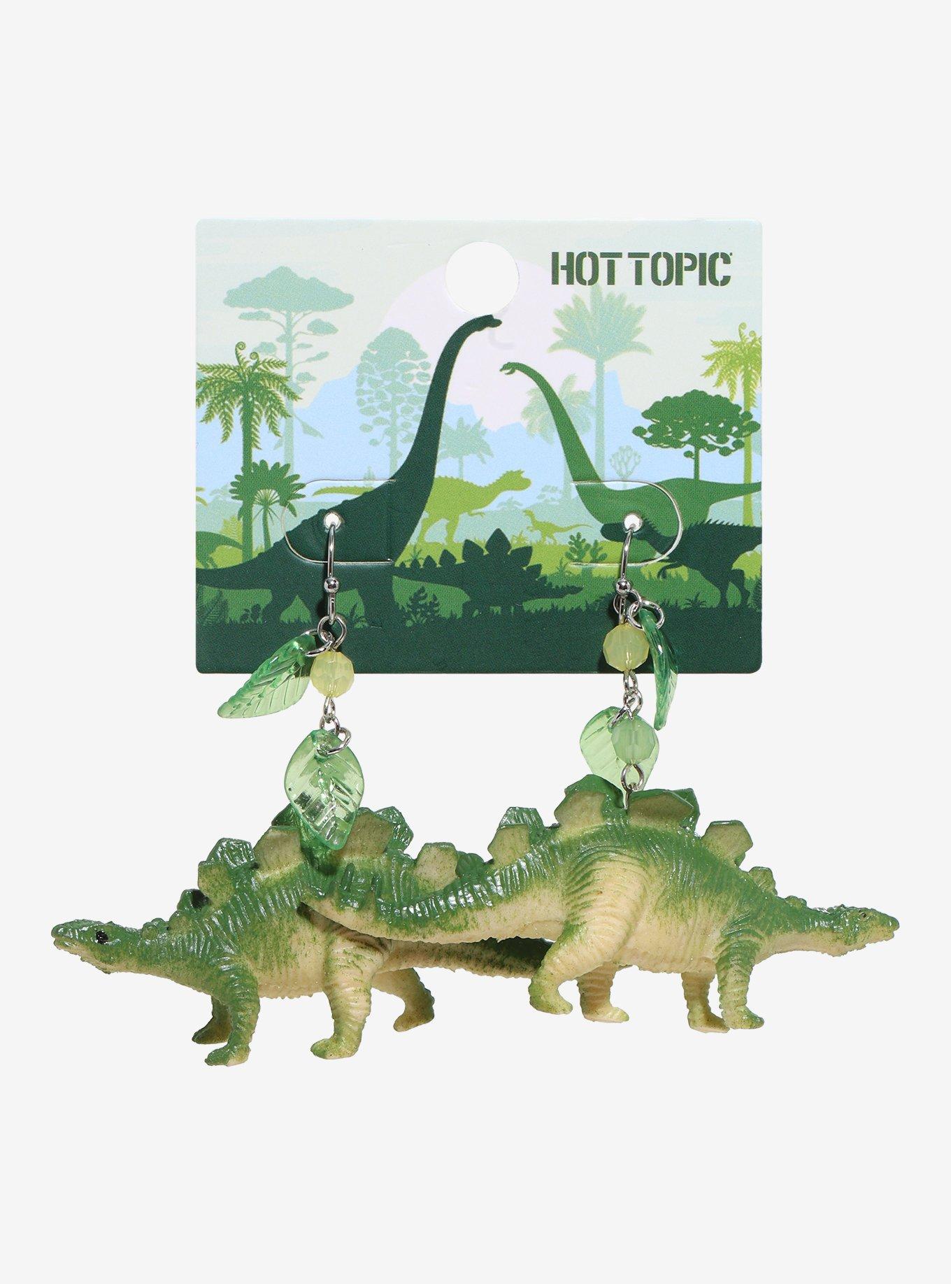 Green Dinosaur Drop Earrings, , hi-res