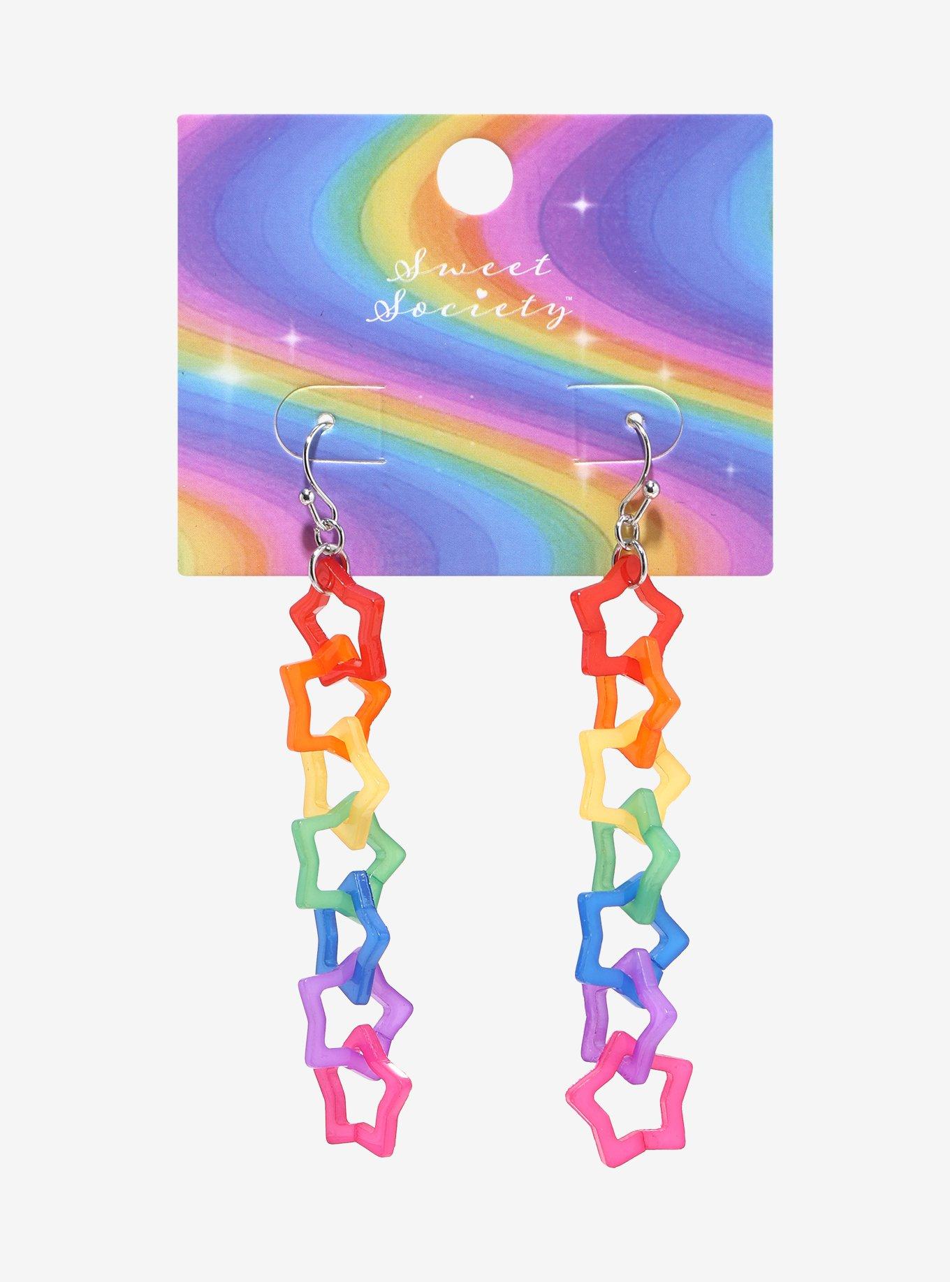 Sweet Society Rainbow Star Drop Earrings, , hi-res