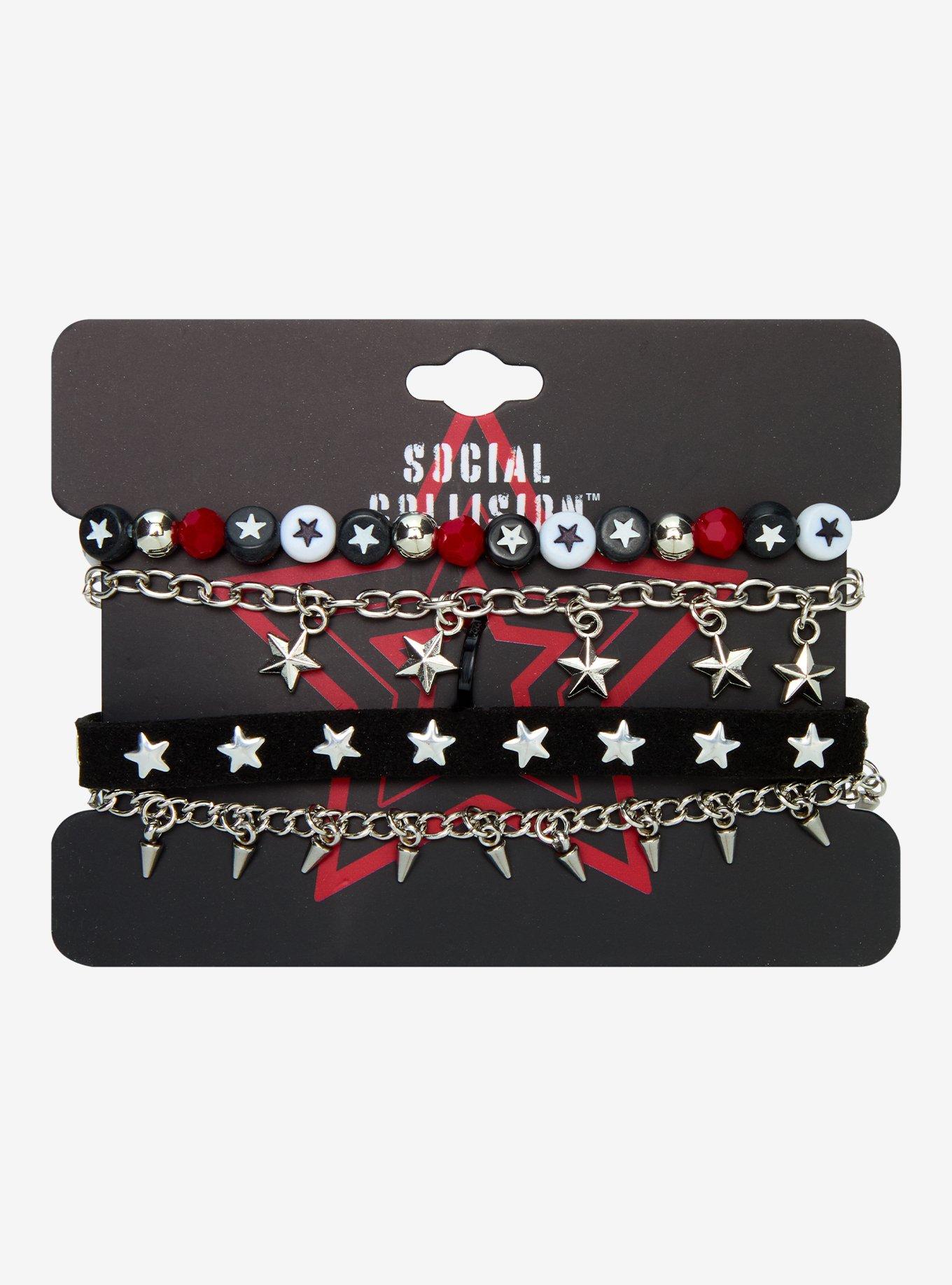 Social Collision Star Bead Chain Bracelet Set, , hi-res