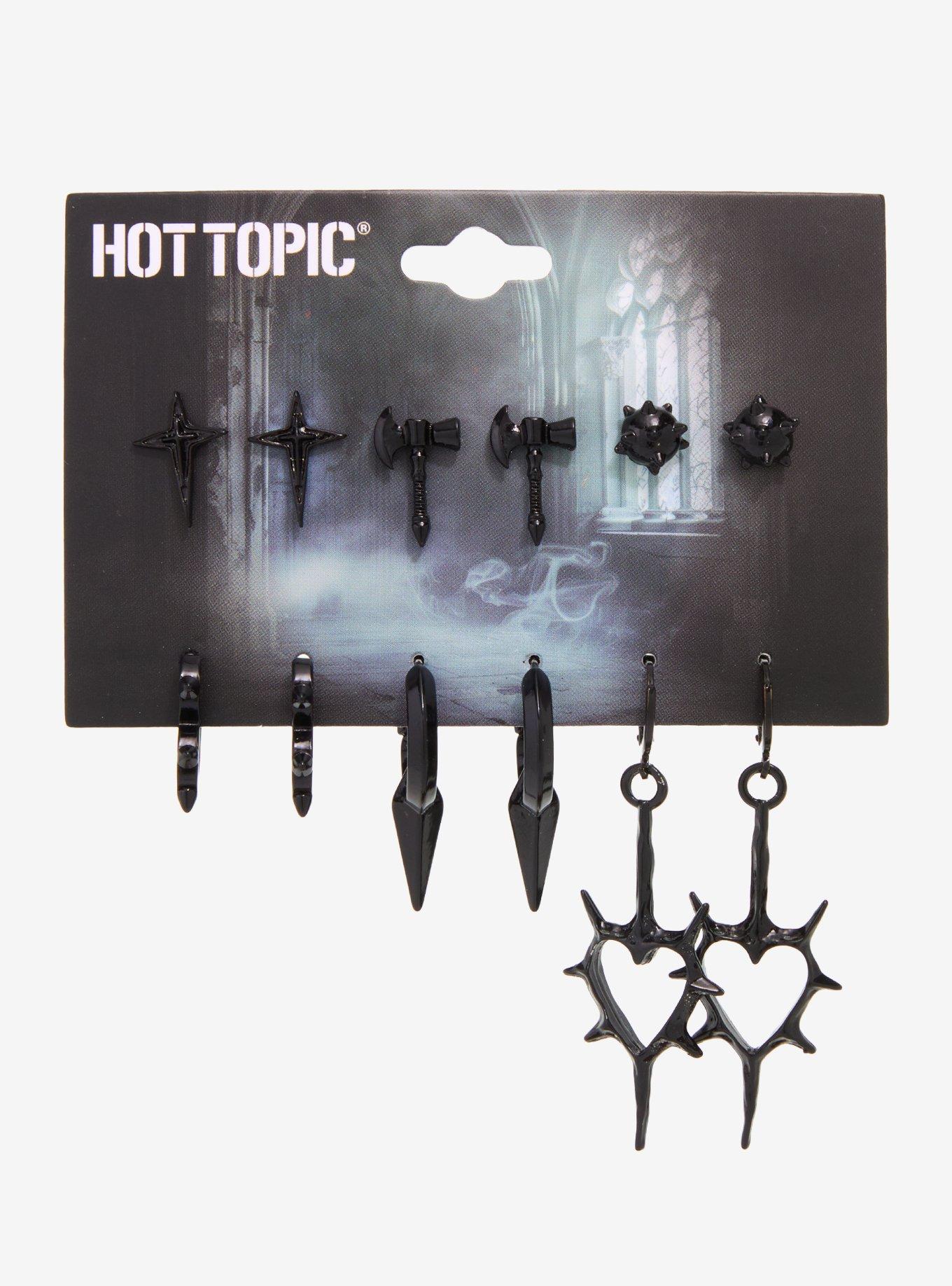 Spiky Heart Axe Earring Set, , hi-res