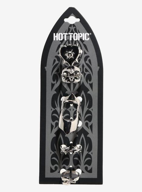 Spiky Heart Armor Ring Set | Hot Topic