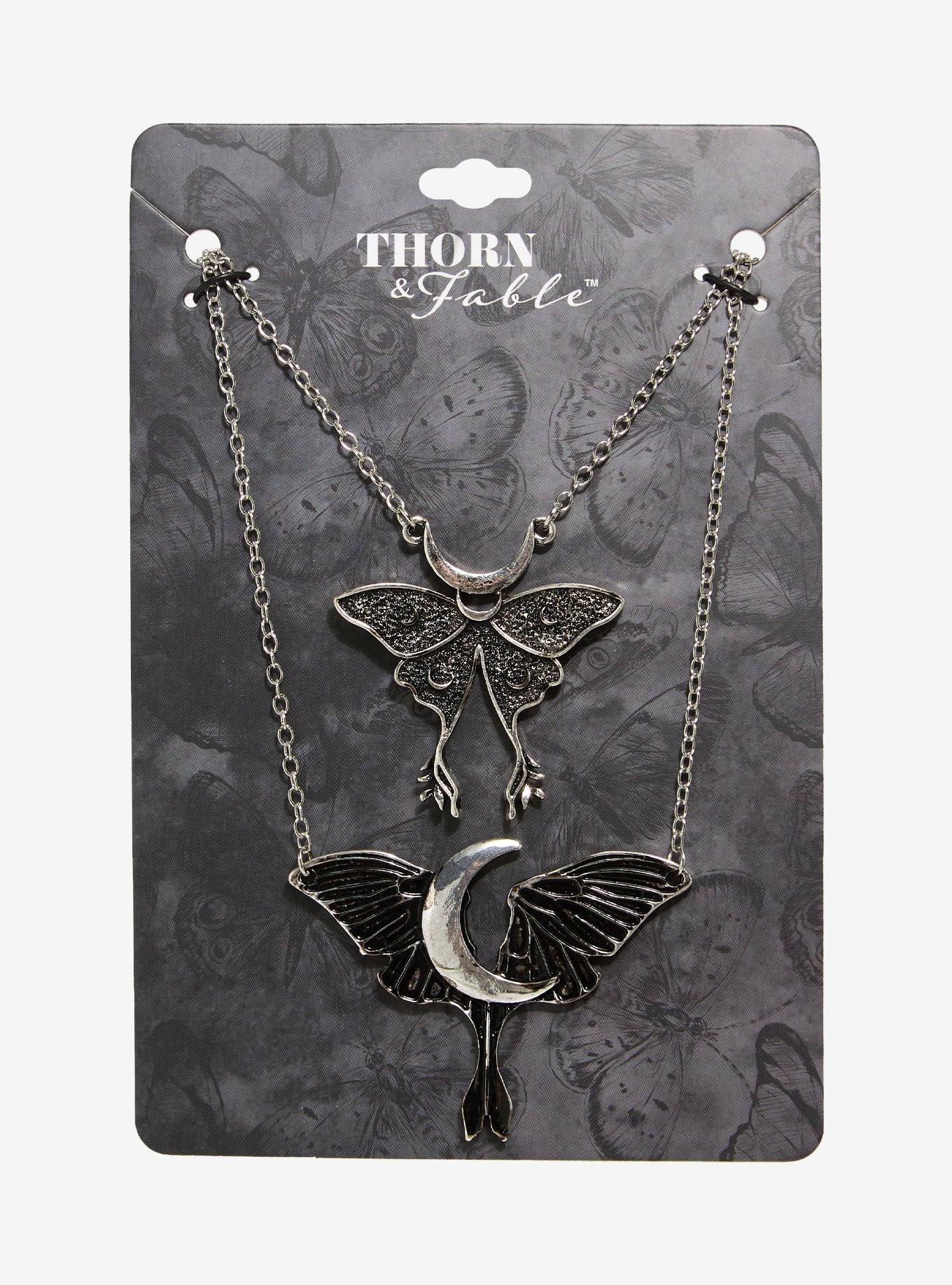 Thorn & Fable Celestial Moth Necklace Set, , hi-res