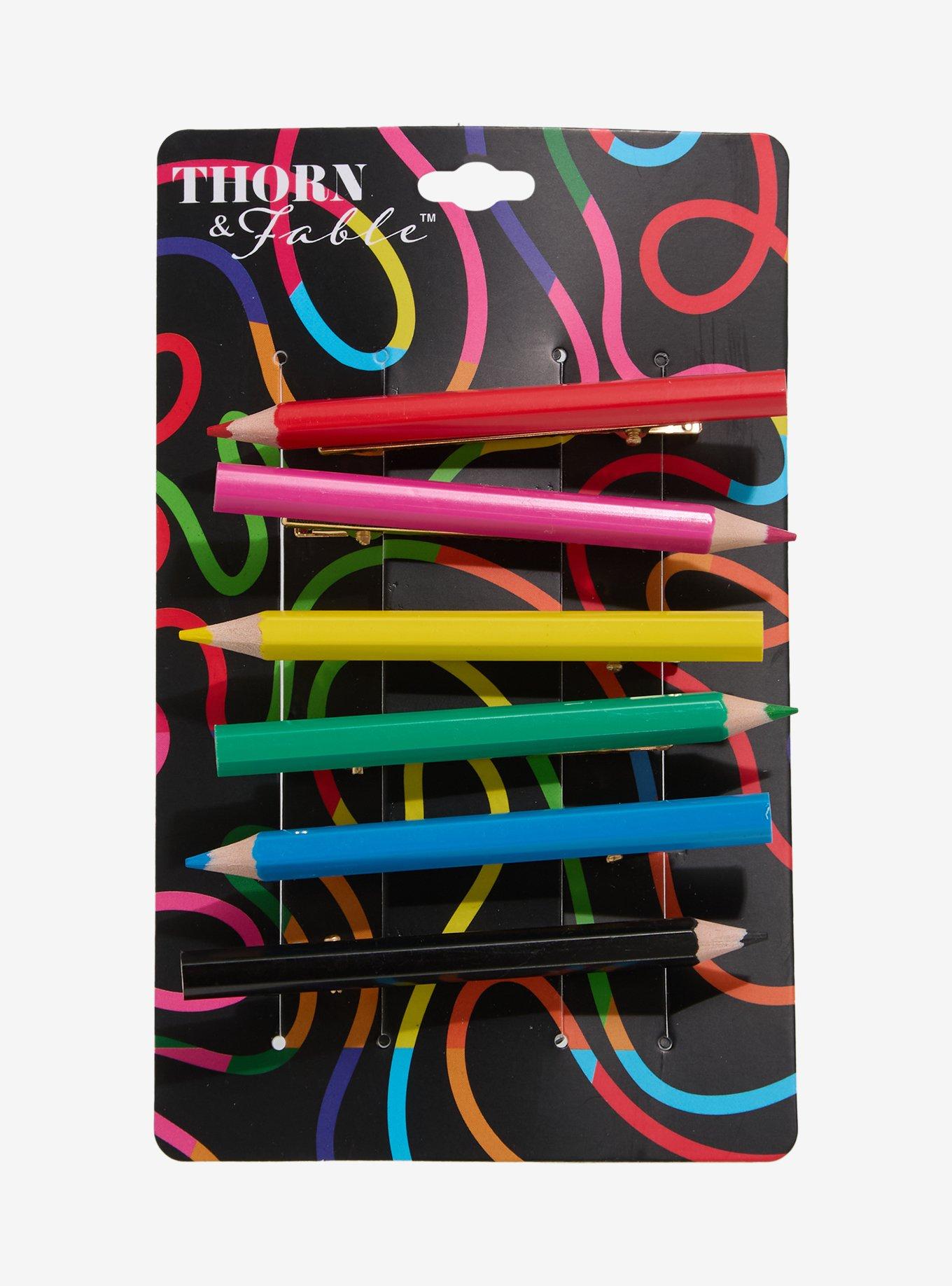 Thorn & Fable Color Pencils Hair Clip Set, , hi-res