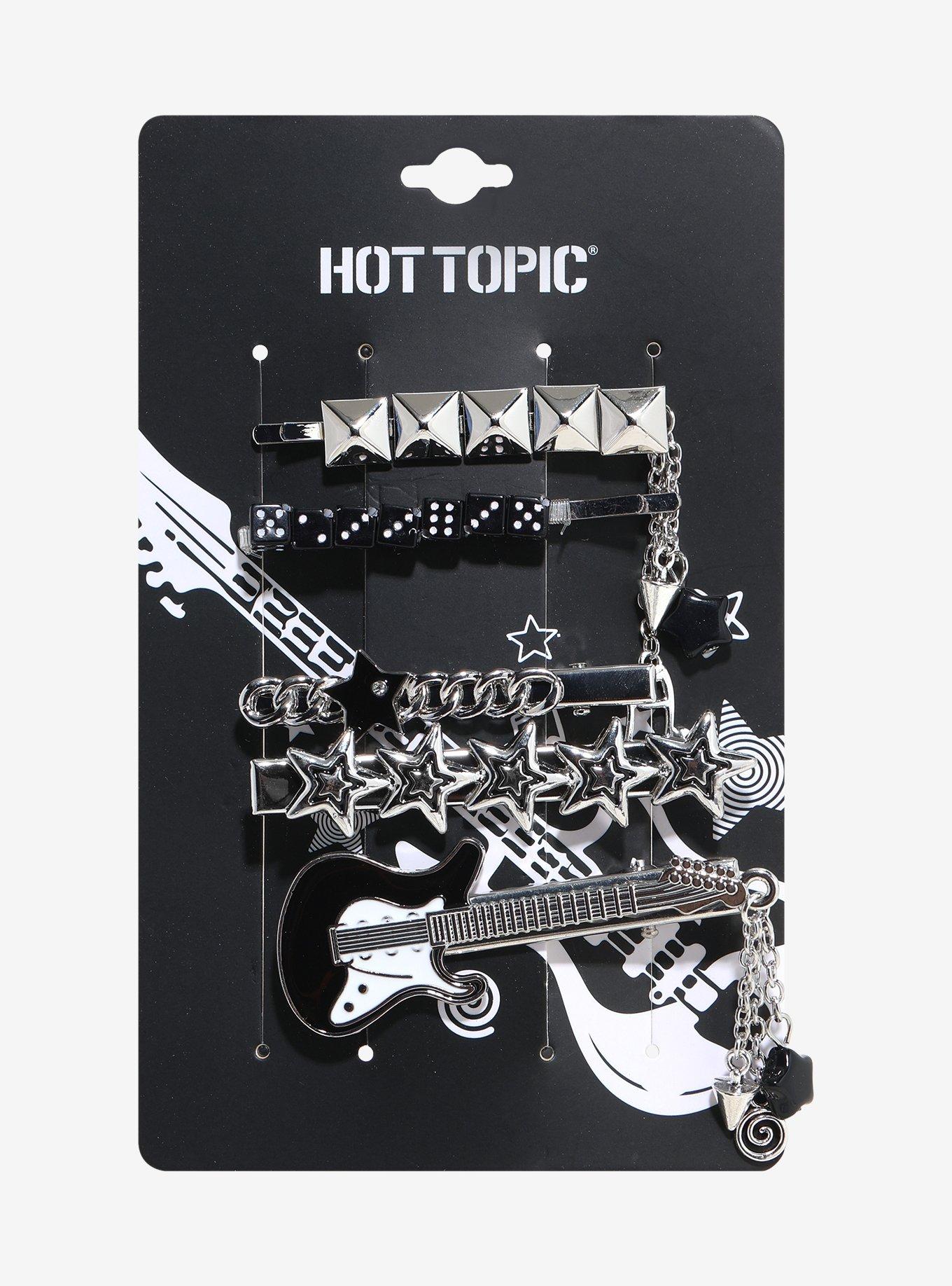 Rock Star Guitar Dice Hair Clip Set, , hi-res