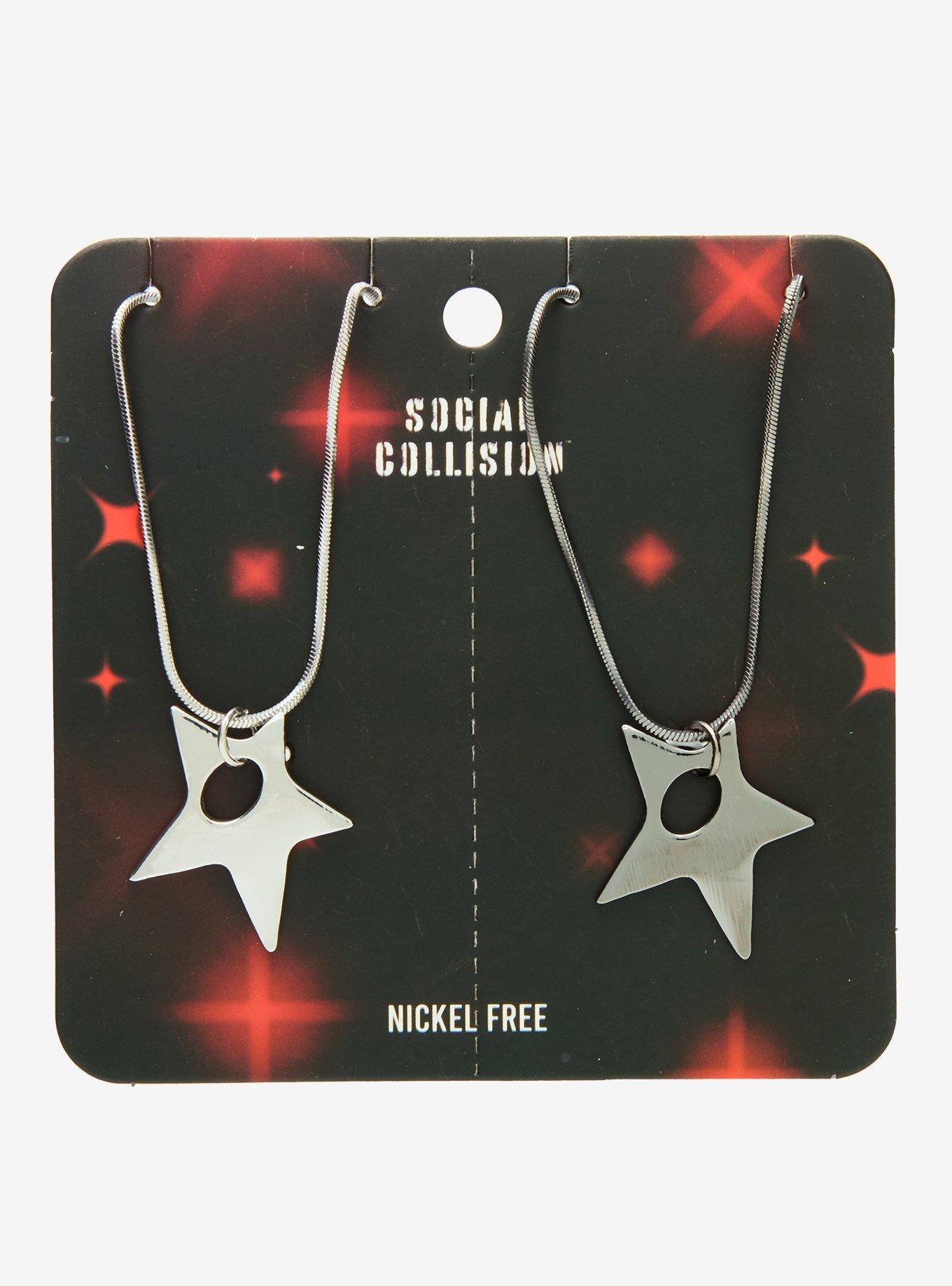 Social Collision Irregular Star Best Friend Necklace Set, , hi-res