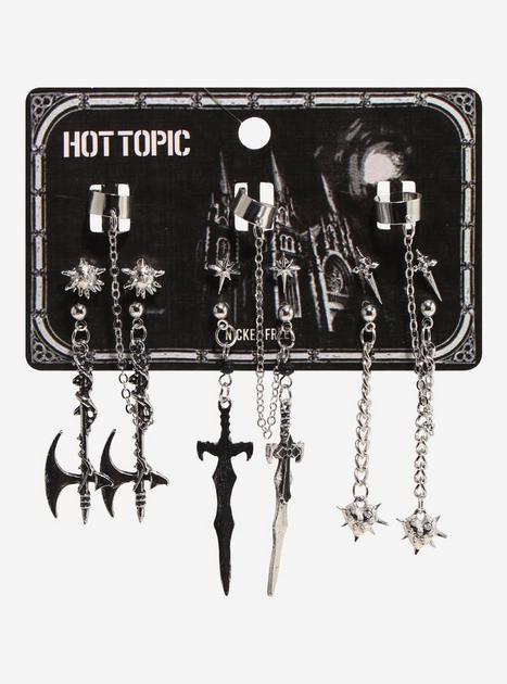 Medieval Weapons Cuff Earring Set | Hot Topic