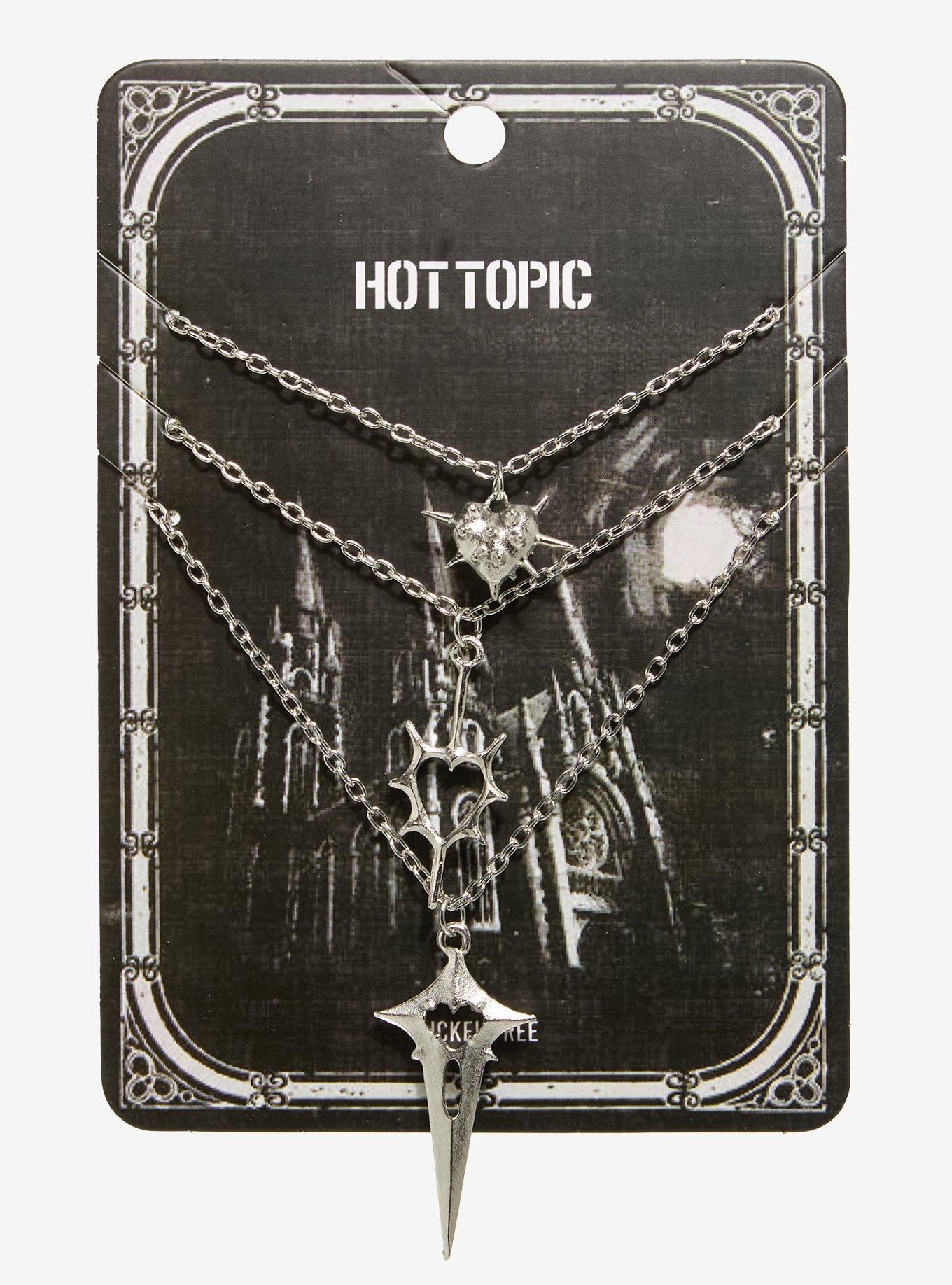 Spiked Heart Spire Necklace Set, , hi-res