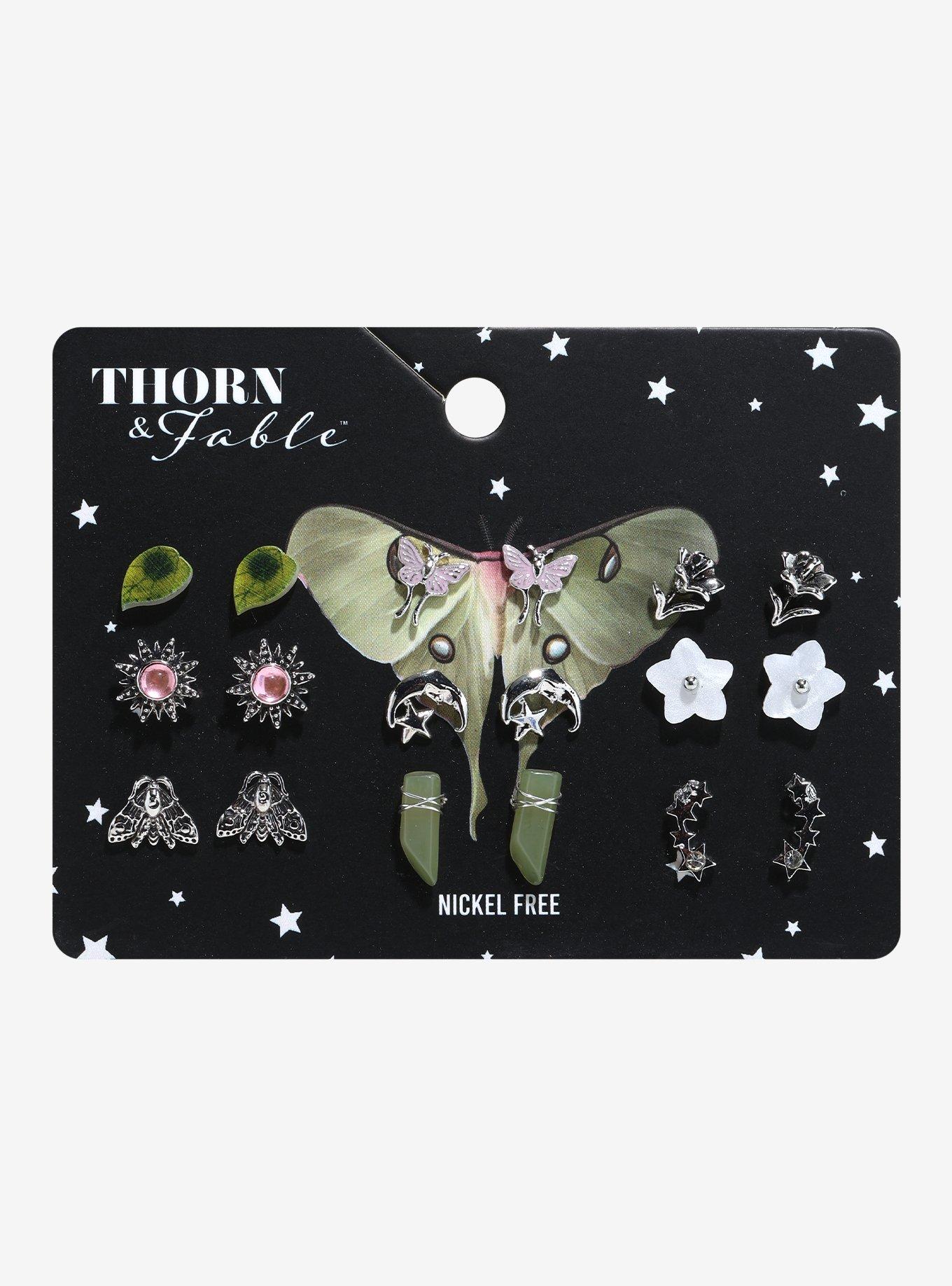 Thorn & Fable Celestial Moth Stud Earring Set, , hi-res