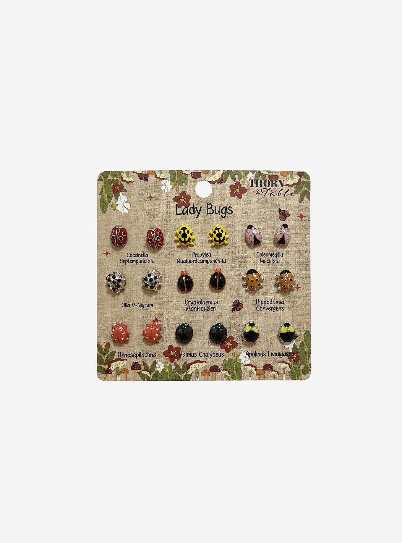 Thorn & Fable Ladybug Stud Earring Set, , hi-res