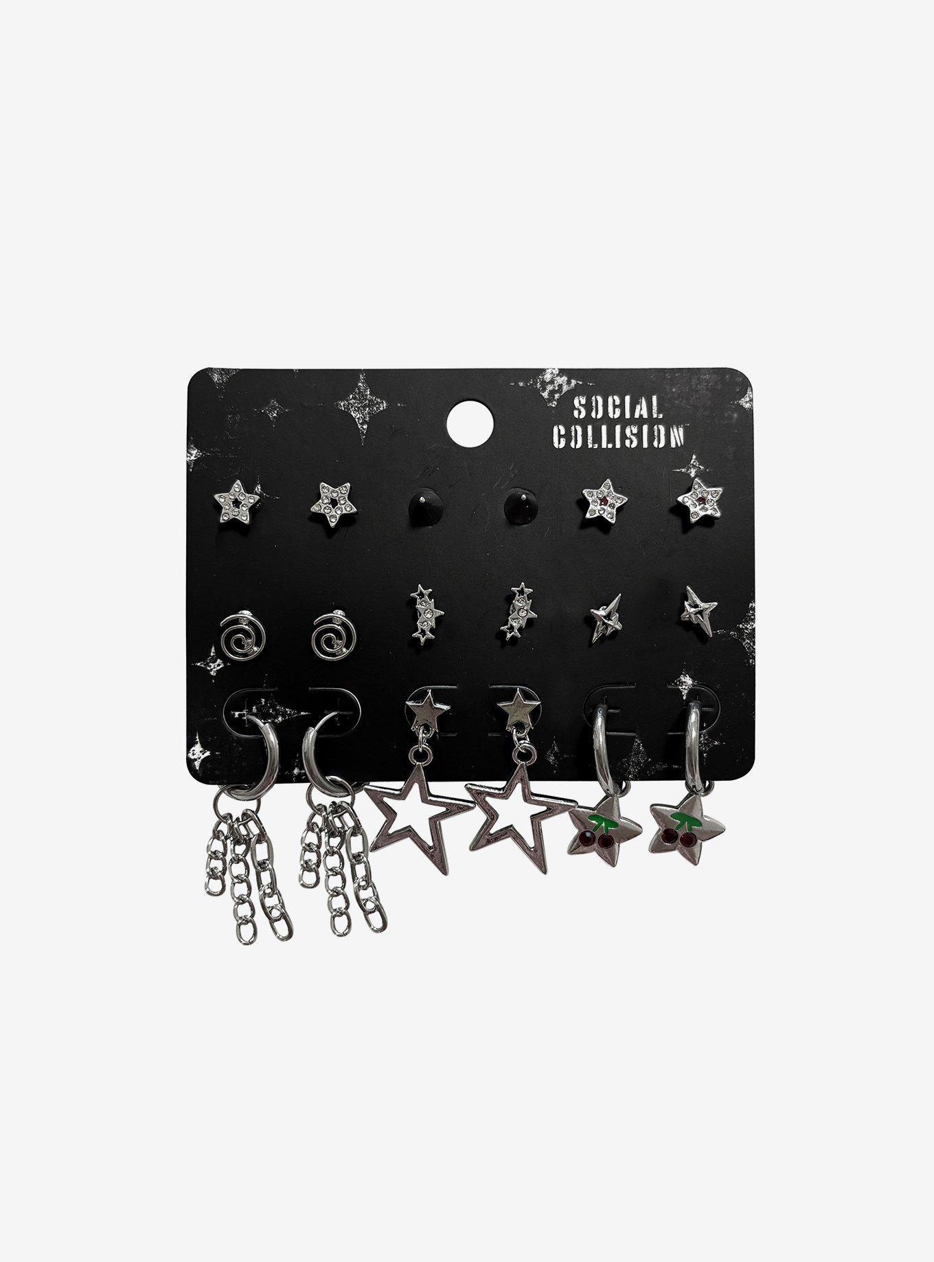 Social Collision Star Spiral Earring Set, , hi-res