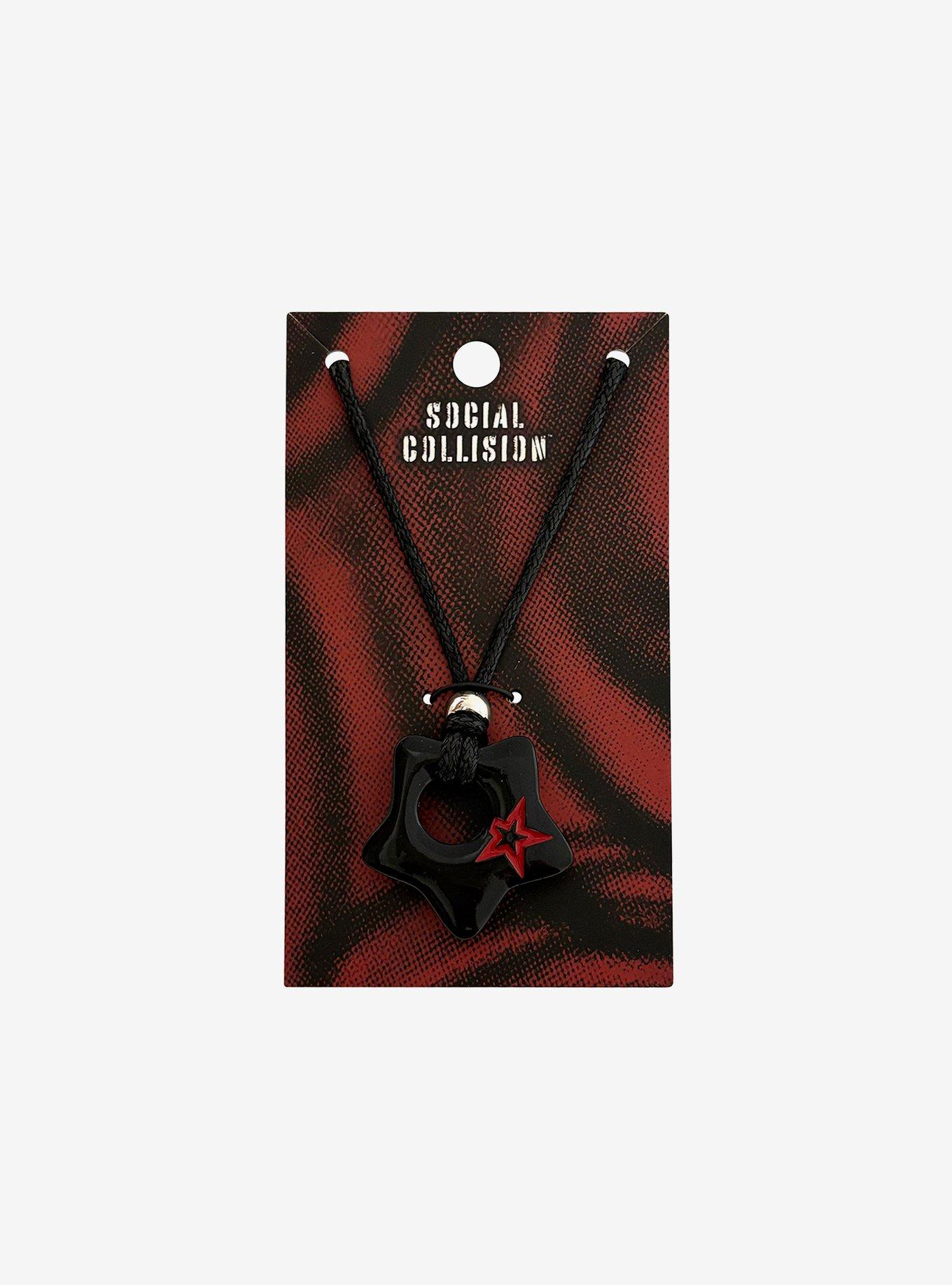Social Collision Black Bubble Star Necklace, , hi-res