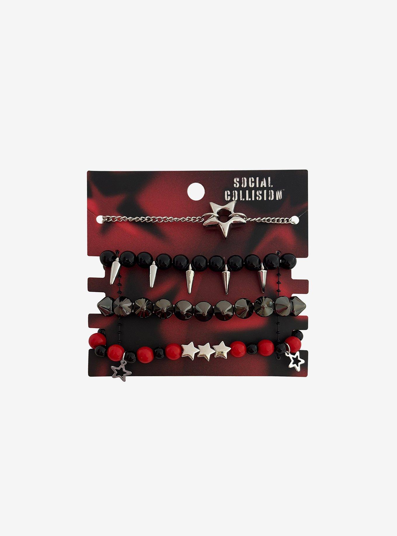Social Collision Stars & Spikes Bracelet Set, , hi-res