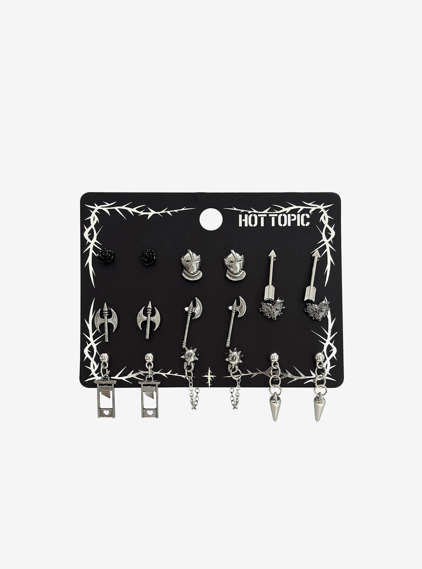 Medieval Weapon Stud Earring Set, , hi-res