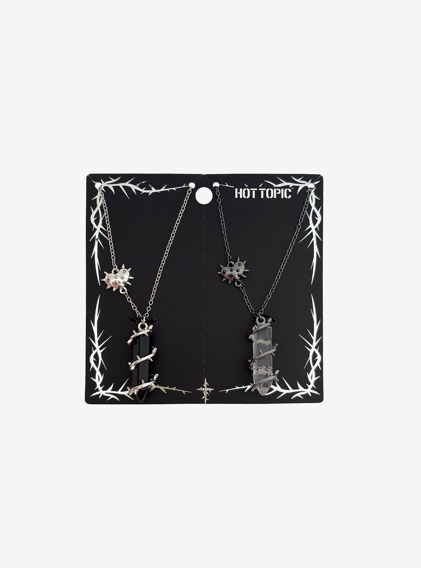 Black & Clear Crystal Vine Best Friend Necklace Set, , hi-res