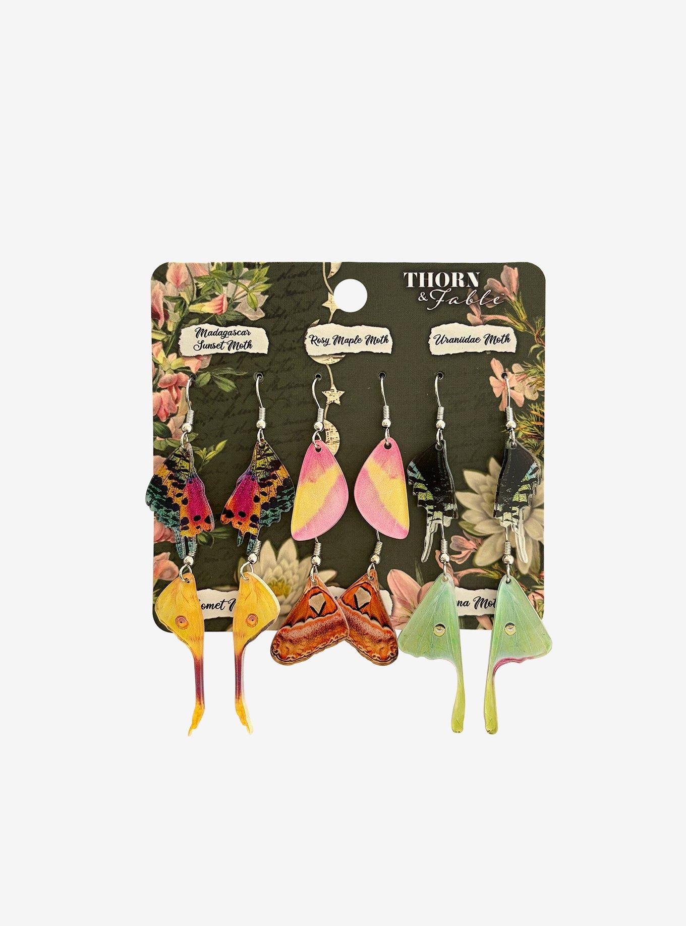 Thorn & Fable Moth Wing Drop Earring Set, , hi-res