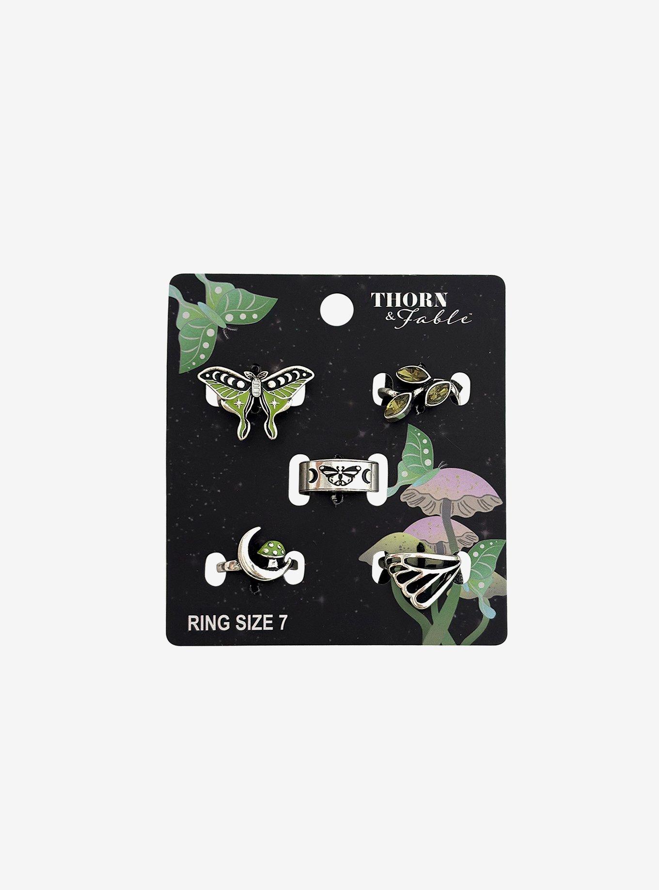 Thorn & Fable Moth Mushroom Ring Set, , hi-res