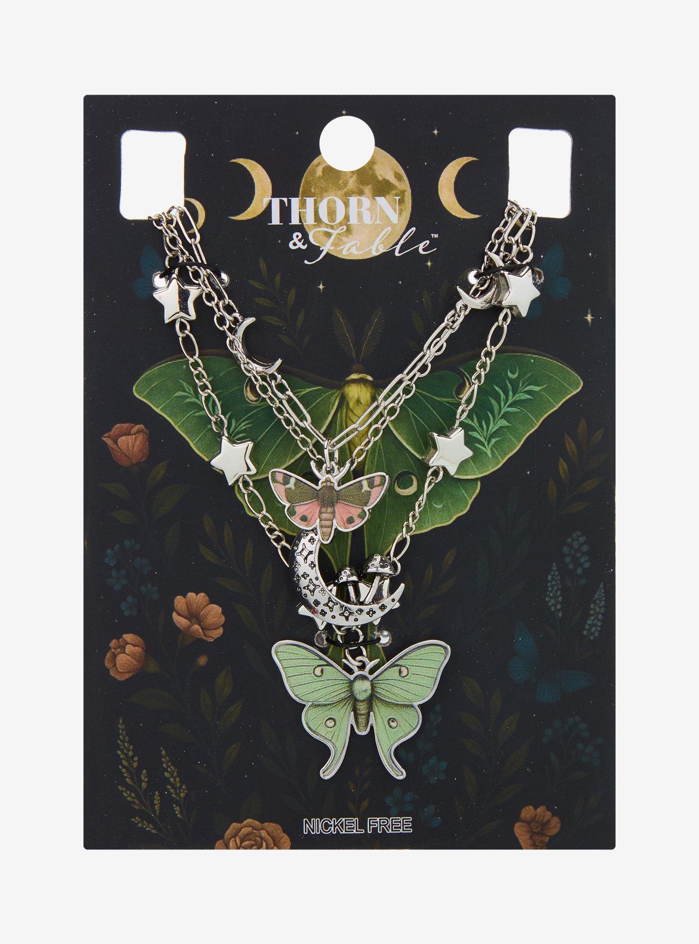 Thorn & Fable Celestial Moth Necklace Set, , hi-res