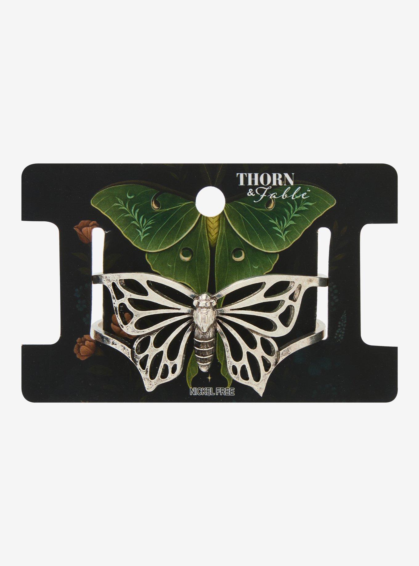 Thorn & Fable Butterfly Metal Cuff Bracelet, , hi-res
