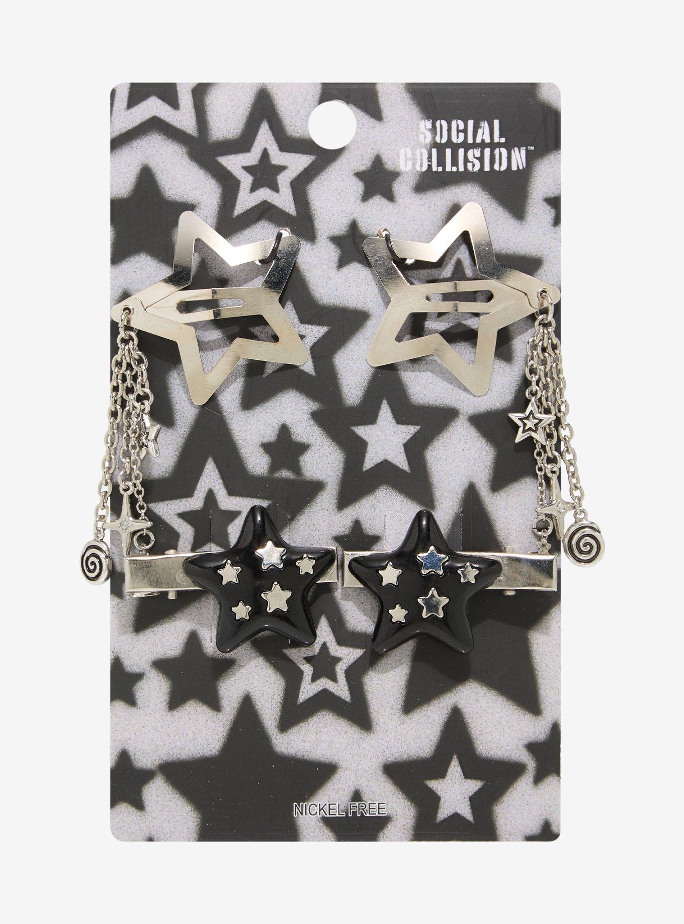 Social Collision Star Cluster Swirl Hair Clip Set, , hi-res